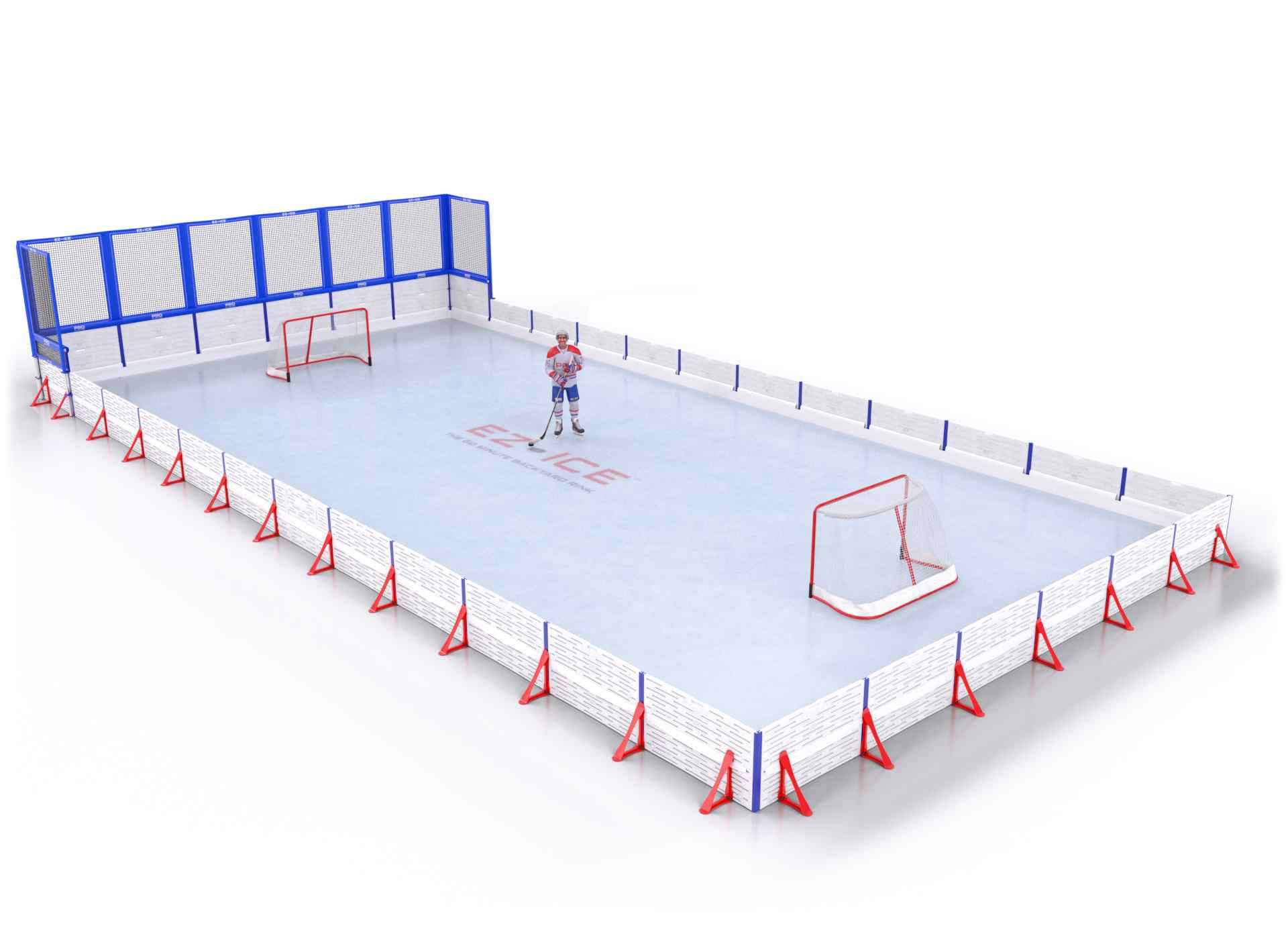 EZ ICE PRO Home Arena System ™ – New Rink: [PRO // 30ft * 60ft // Net-Double-Double // Square Corners // No Bumpers] - 030060NDDSXX