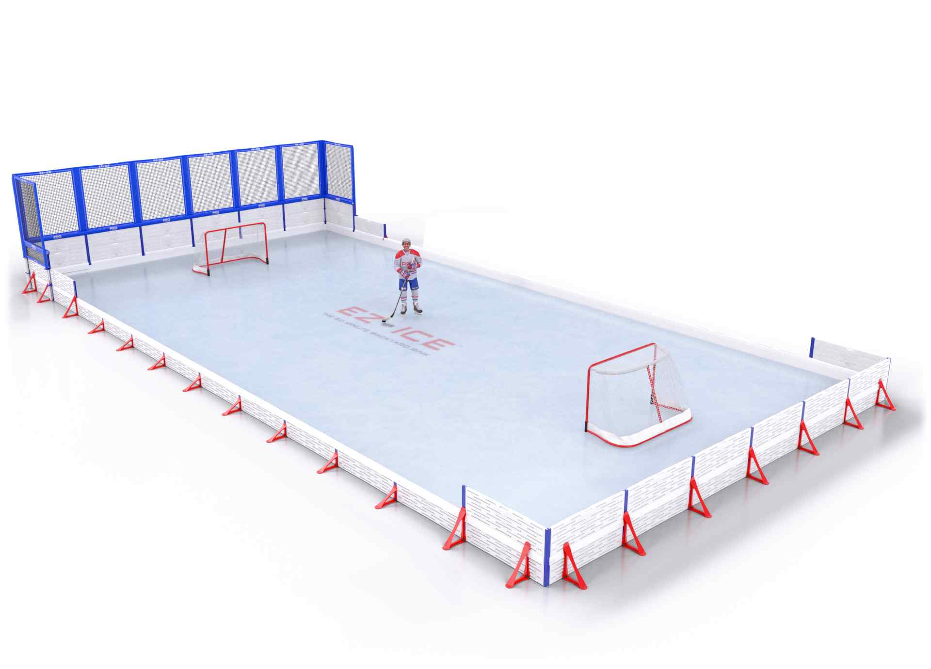 EZ ICE PRO Home Arena System ™ – New Rink: [PRO // 30ft * 60ft // Net-Classic-Double // Square Corners // No Bumpers] - 030060NCDSXX