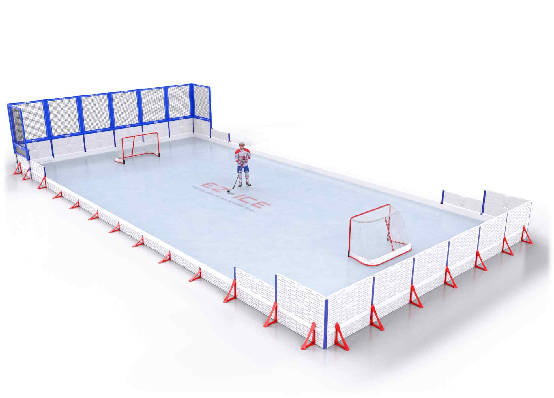 EZ ICE PRO Home Arena System ™ – Upgrade from [PRO // 30ft * 60ft // Arena-Classic-Arena // Square Corners // No Bumpers] to [PRO // 30ft * 60ft // Net-Classic-Arena // Square Corners // No Bumpers] - WUP000022711