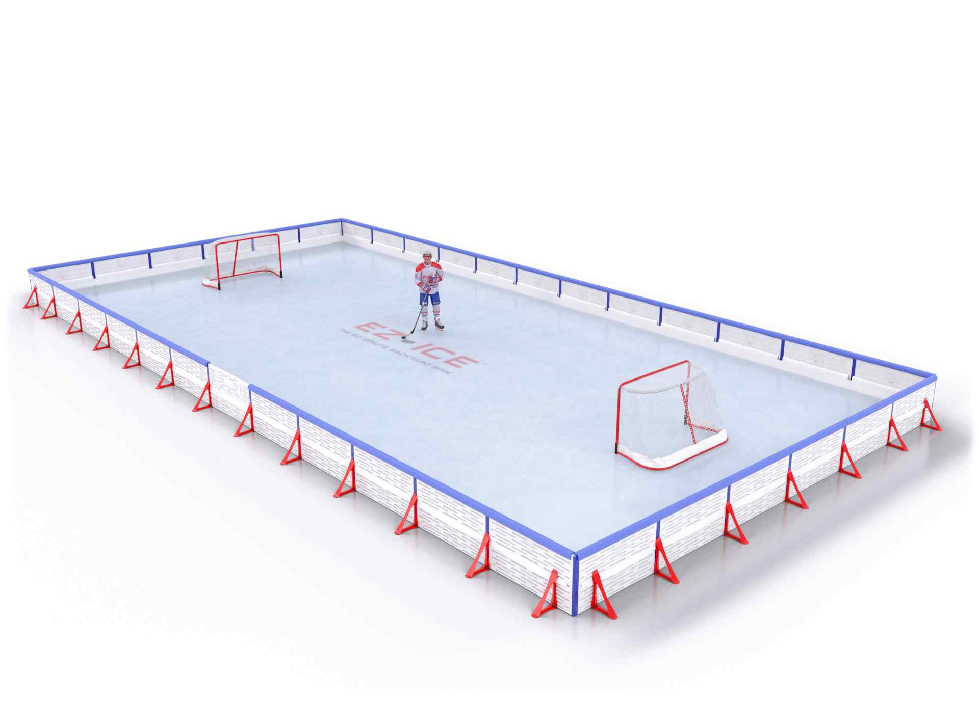 EZ ICE PRO Home Arena System ™ – New Rink: [PRO // 35ft * 35ft // Double-Double-Double // Square Corners // With Bumpers] - 035035DDDSBX