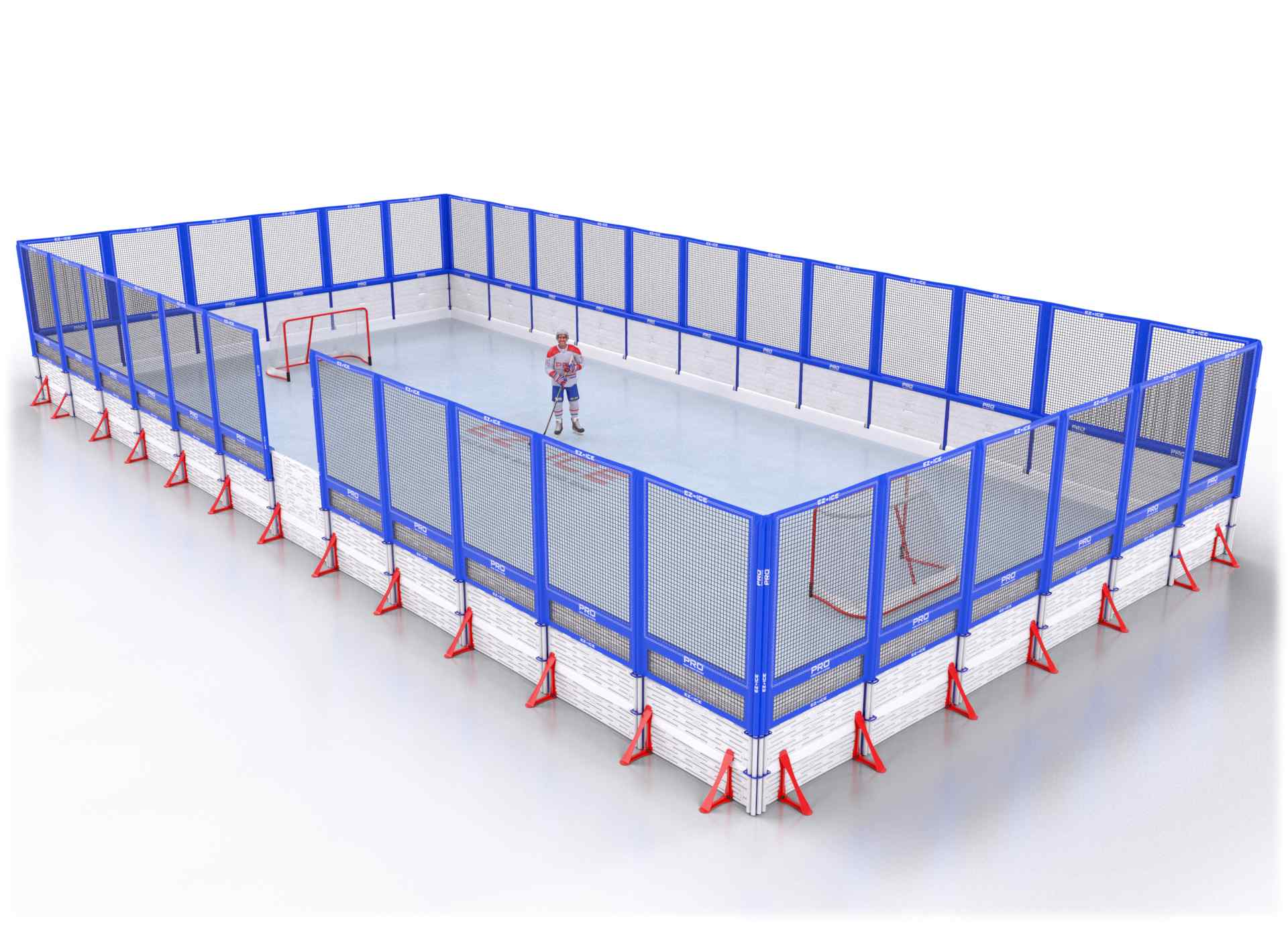 EZ ICE PRO Home Arena System ™ – New Rink: [PRO // 30ft * 60ft // Net-Net-Net // Square Corners // With Bumpers] - 030060NNNSBX