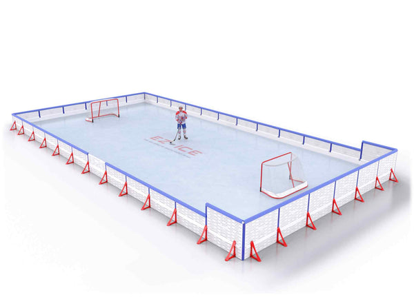 EZ ICE PRO Home Arena System ™ – New Rink: [PRO // 30ft * 60ft // Double-Double-Arena // Square Corners // With Bumpers] - 030060DDASBX