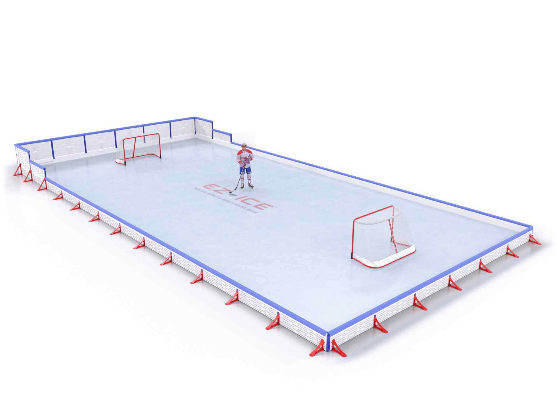 EZ ICE PRO Home Arena System ™ – Upgrade from [PRO // 20ft * 40ft // Classic-Classic-Classic // Square Corners // No Bumpers] to [PRO // 30ft * 50ft // Arena-Classic-Classic // Square Corners // With Bumpers] - WUP000036084