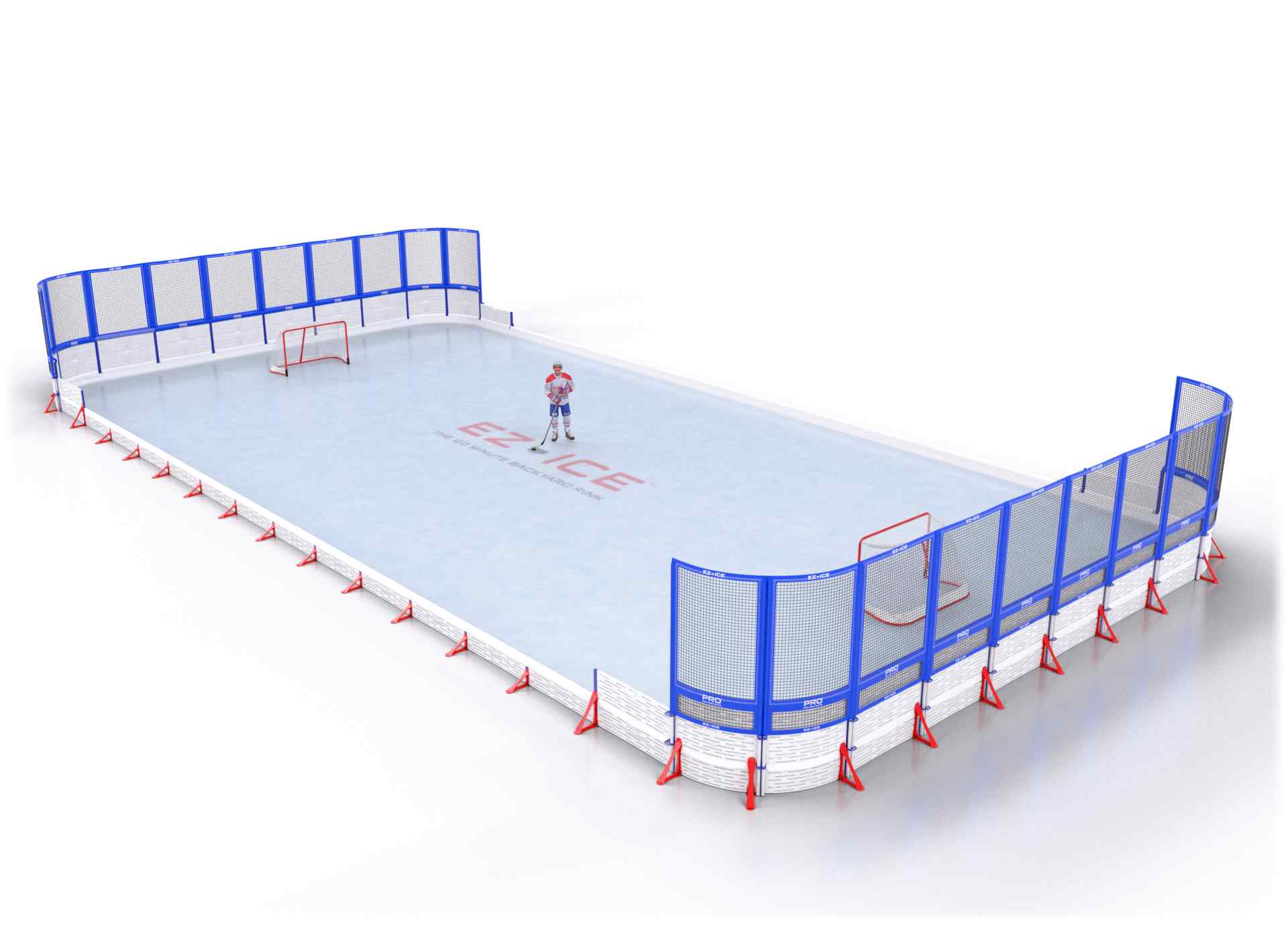 EZ ICE PRO Home Arena System ™ – New Rink: [PRO // 35ft * 70ft // Net-Classic-Net // Round Corners // No Bumpers] - 035070NCNRXX