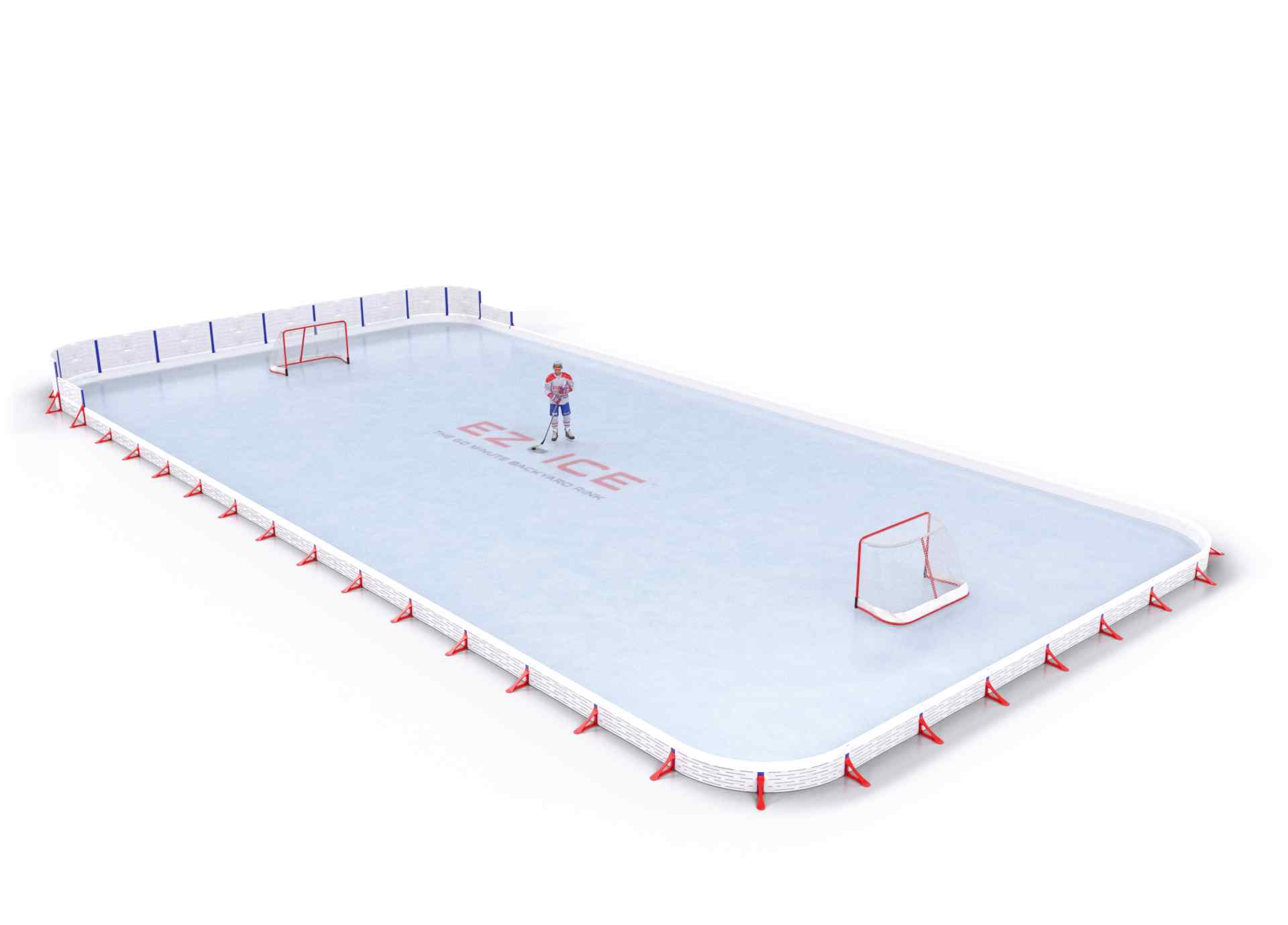 EZ ICE PRO Home Arena System ™ – Upgrade from [ORG // 25ft * 50ft // Classic-Classic-Classic // Square Corners // No Bumpers] to [ORG // 40ft * 80ft // Arena-Classic-Classic // Round Corners // No Bumpers] - WUP000036811