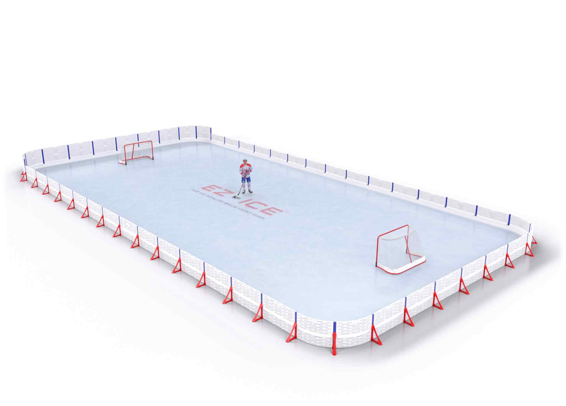 EZ ICE PRO Home Arena System ™ – New Rink: [PRO // 40ft * 80ft // Arena-Double-Double // Round Corners // No Bumpers] - 040080ADDRXX