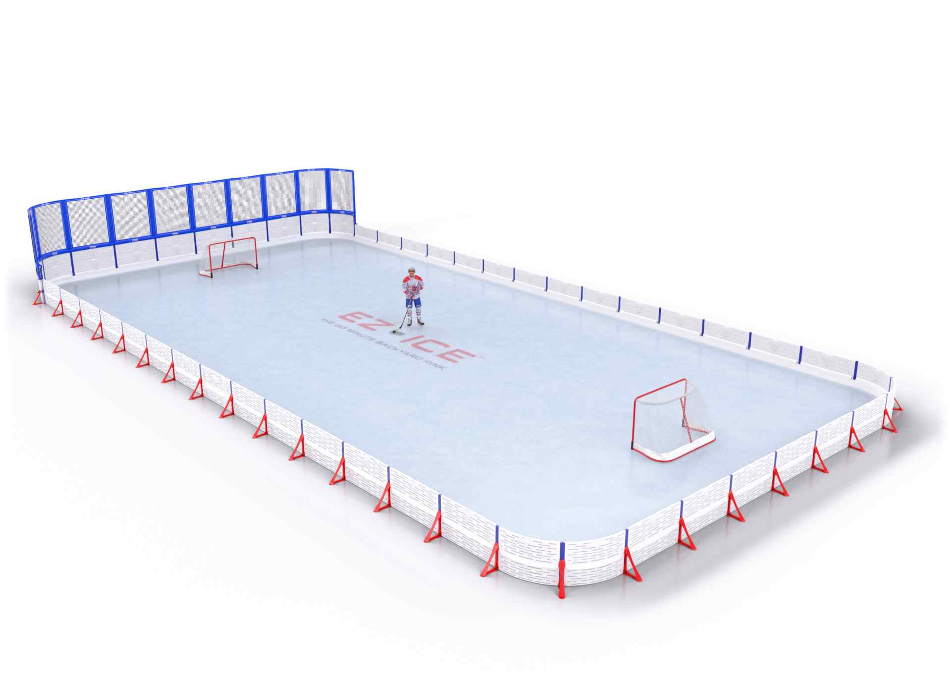 EZ ICE PRO Home Arena System ™ – New Rink: [PRO // 40ft * 80ft // Net-Double-Double // Round Corners // No Bumpers] - 040080NDDRXX
