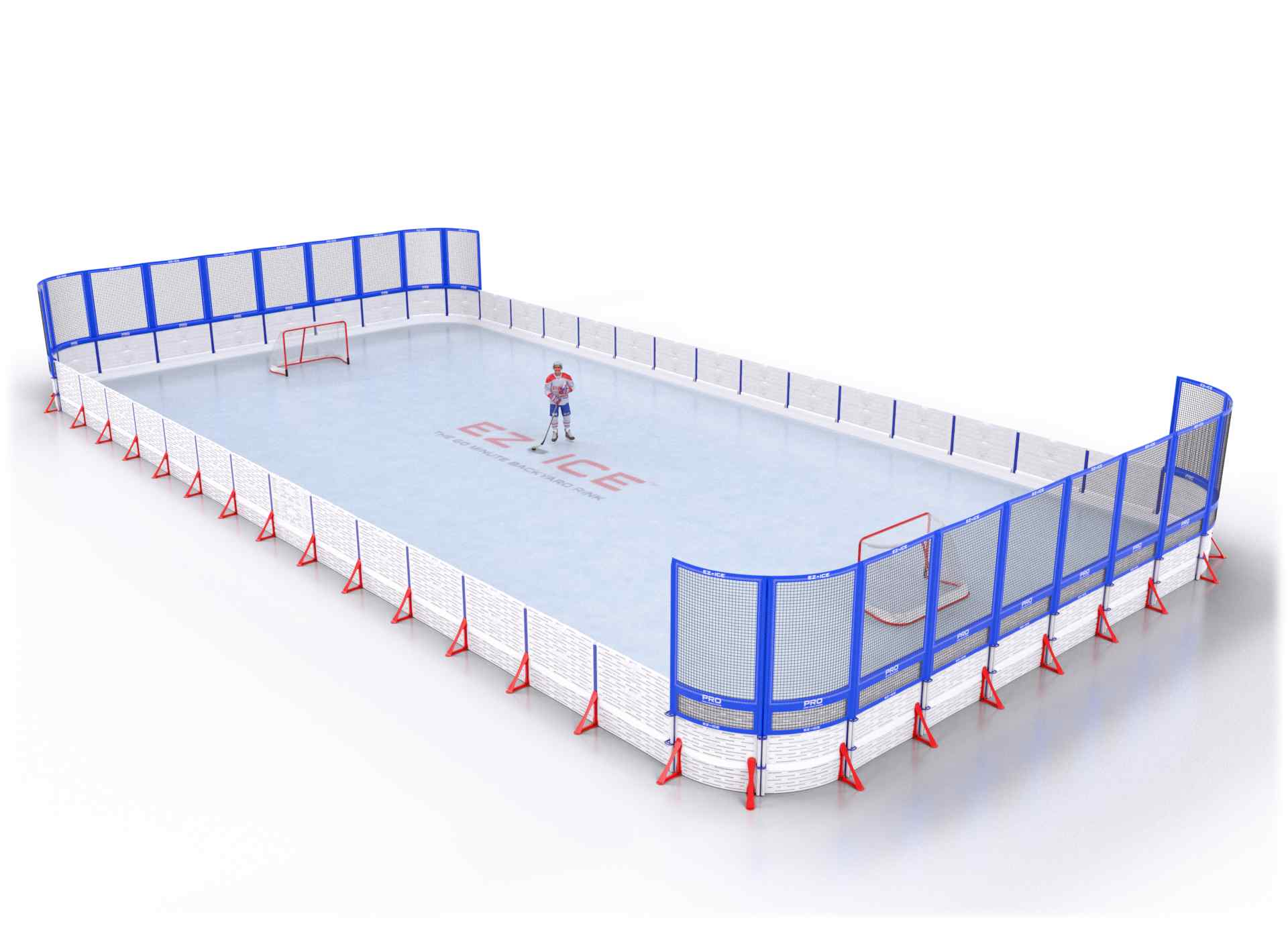 EZ ICE PRO Home Arena System ™ – New Rink: [PRO // 40ft * 50ft // Net-Arena-Net // Round Corners // No Bumpers] - 040050NANRXX
