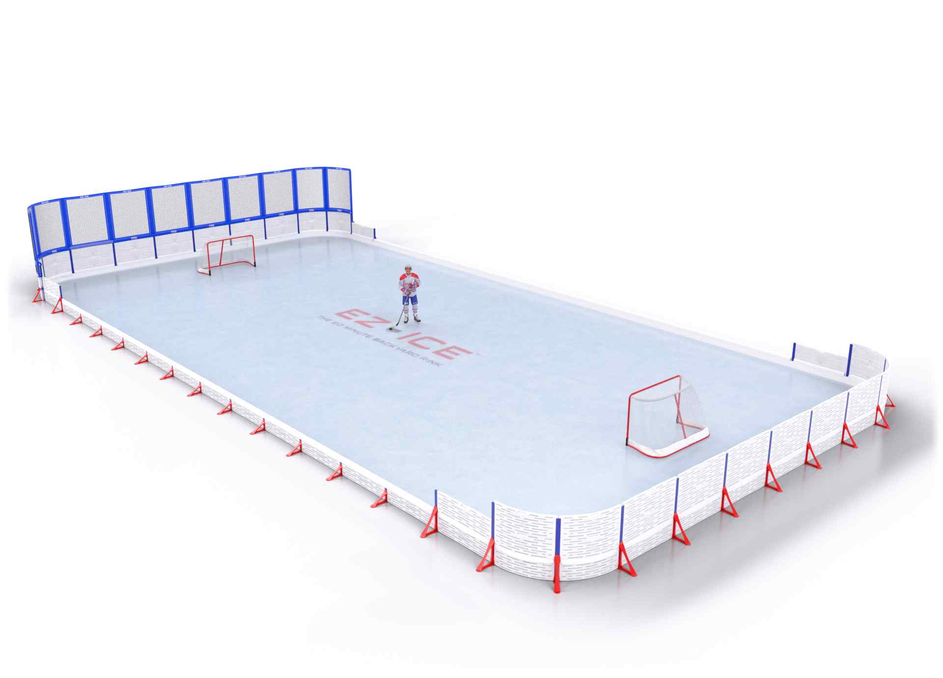 EZ ICE PRO Home Arena System ™ – Upgrade from [PRO // 25ft * 50ft // Net-Classic-Net // Round Corners // With Bumpers] to [PRO // 40ft * 80ft // Net-Classic-Arena // Round Corners // No Bumpers] - WUP000002754