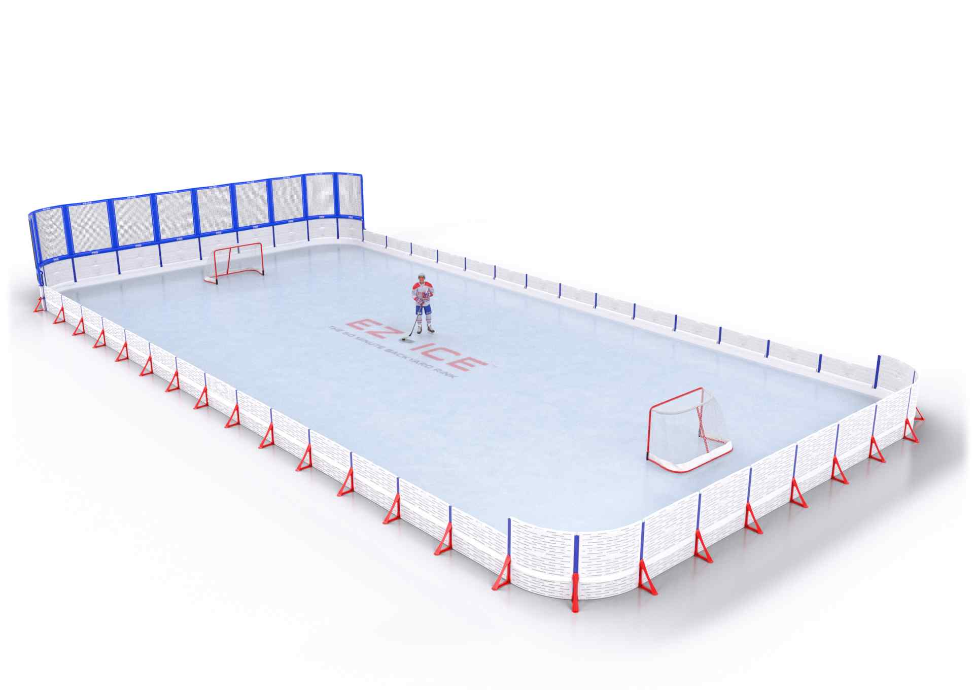 EZ ICE PRO Home Arena System ™ – Upgrade from [PRO // 40ft * 80ft // Net-Classic-Arena // Round Corners // No Bumpers] to [PRO // 40ft * 80ft // Net-Double-Arena // Round Corners // No Bumpers] - WUP000023108
