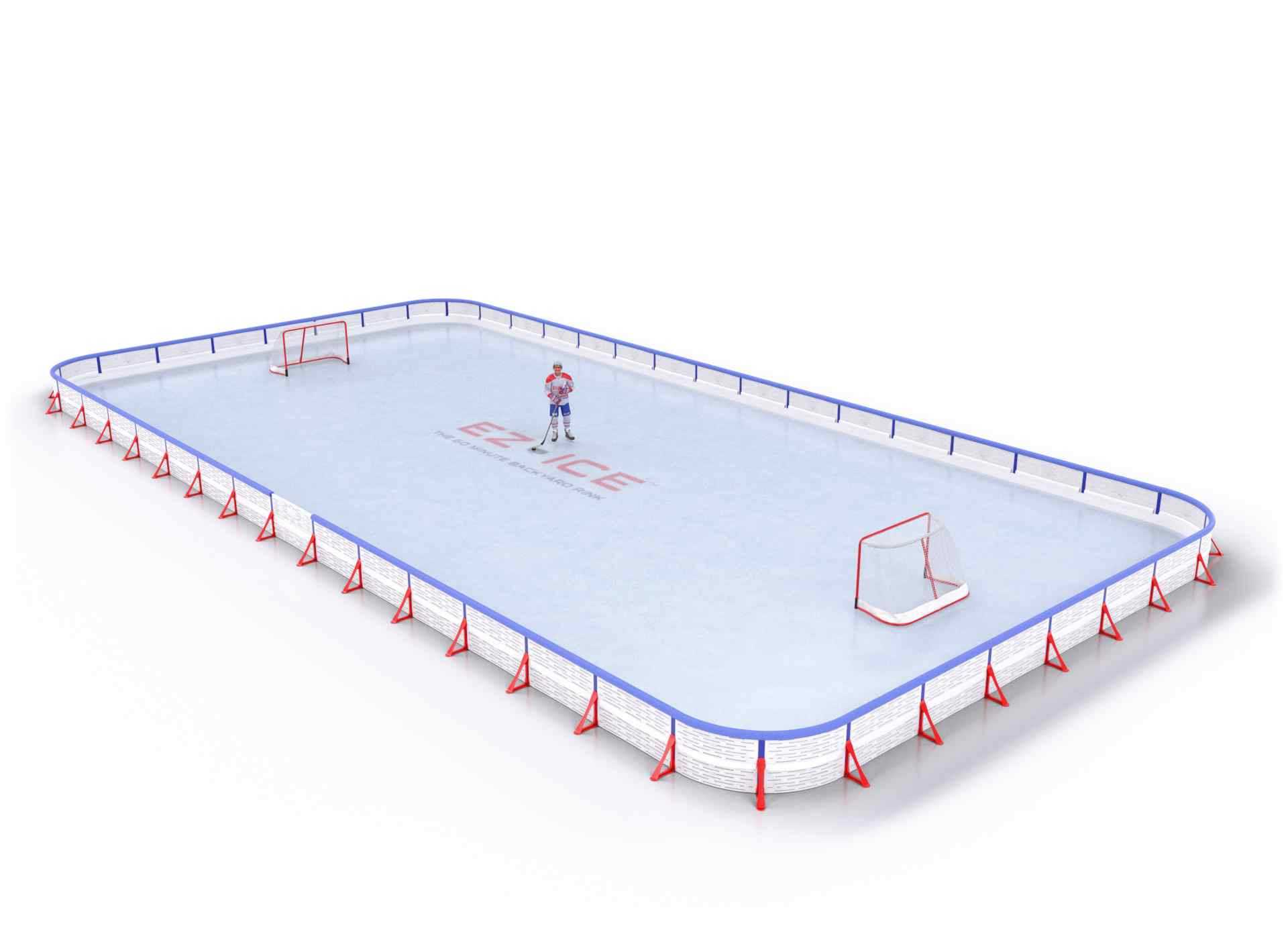 EZ ICE PRO Home Arena System ™ – New Rink: [PRO // 40ft * 80ft // Double-Double-Double // Round Corners // With Bumpers] - 040080DDDRBX