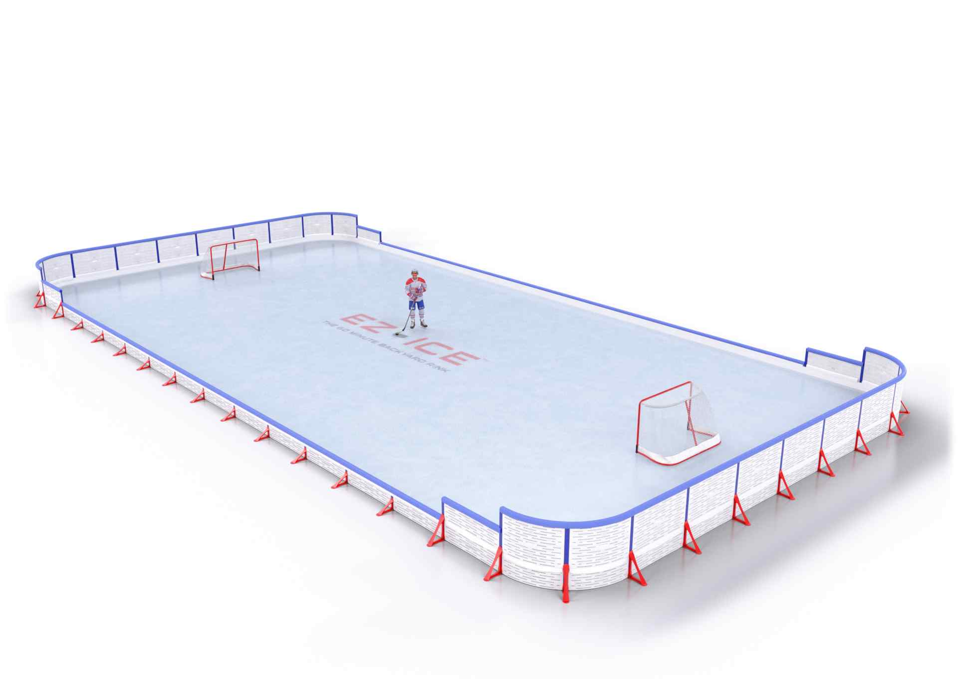 EZ ICE PRO Home Arena System ™ – Upgrade from [PRO // 30ft * 60ft // Classic-Classic-Classic // Round Corners // With Bumpers] to [PRO // 40ft * 80ft // Arena-Classic-Arena // Round Corners // With Bumpers] - WUP000033109