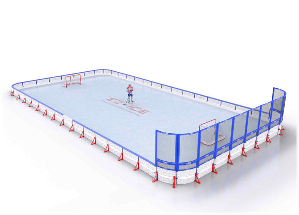 EZ ICE PRO Home Arena System ™ – New Rink: [PRO // 35ft * 70ft // Double-Double-Net // Round Corners // With Bumpers] - 035070DDNRBX