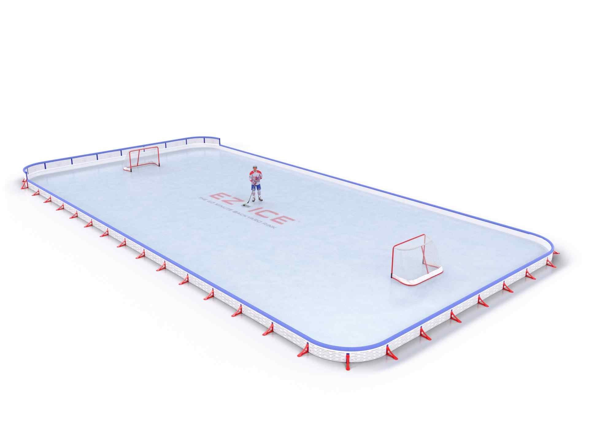EZ ICE PRO Home Arena System ™ – New Rink: [PRO // 40ft * 80ft // Double-Classic-Classic // Round Corners // With Bumpers] - 040080DCCRBX