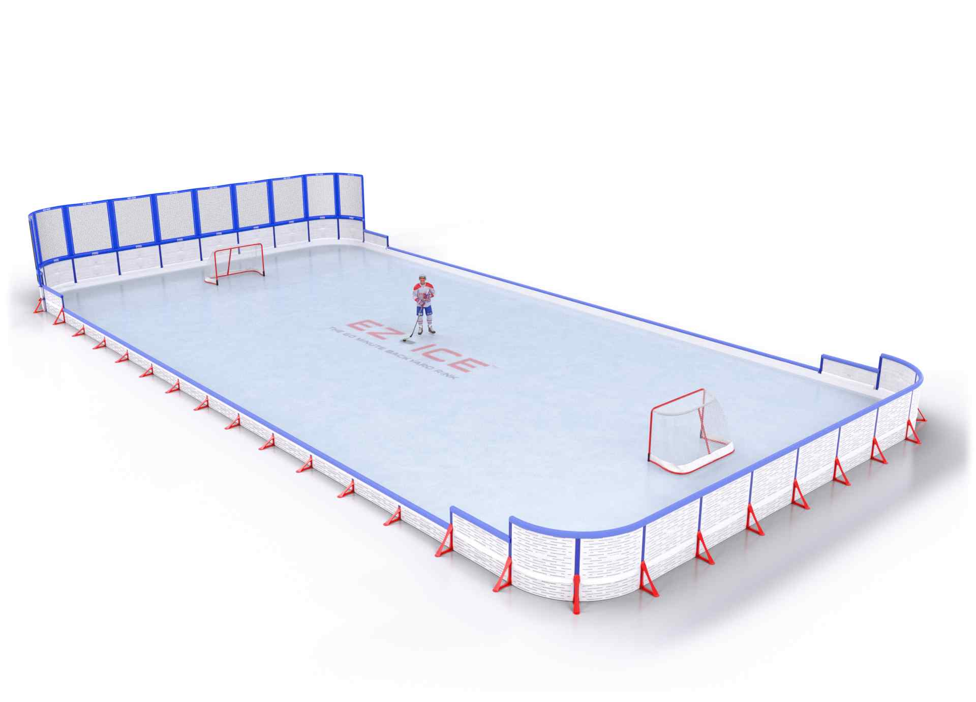 EZ ICE PRO Home Arena System ™ – Upgrade from [PRO // 35ft * 75ft // Arena-Classic-Arena // Round Corners // No Bumpers] to [PRO // 35ft * 75ft // Net-Classic-Arena // Round Corners // With Bumpers] - WUP000004215