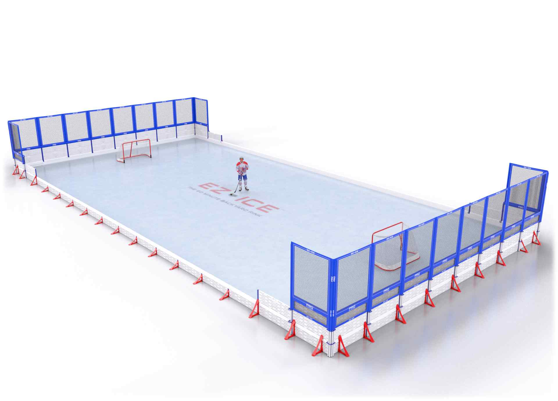 EZ ICE PRO Home Arena System ™ – New Rink: [PRO // 45ft * 120ft // Net-Classic-Net // Square Corners // No Bumpers] - 045120NCNSXX