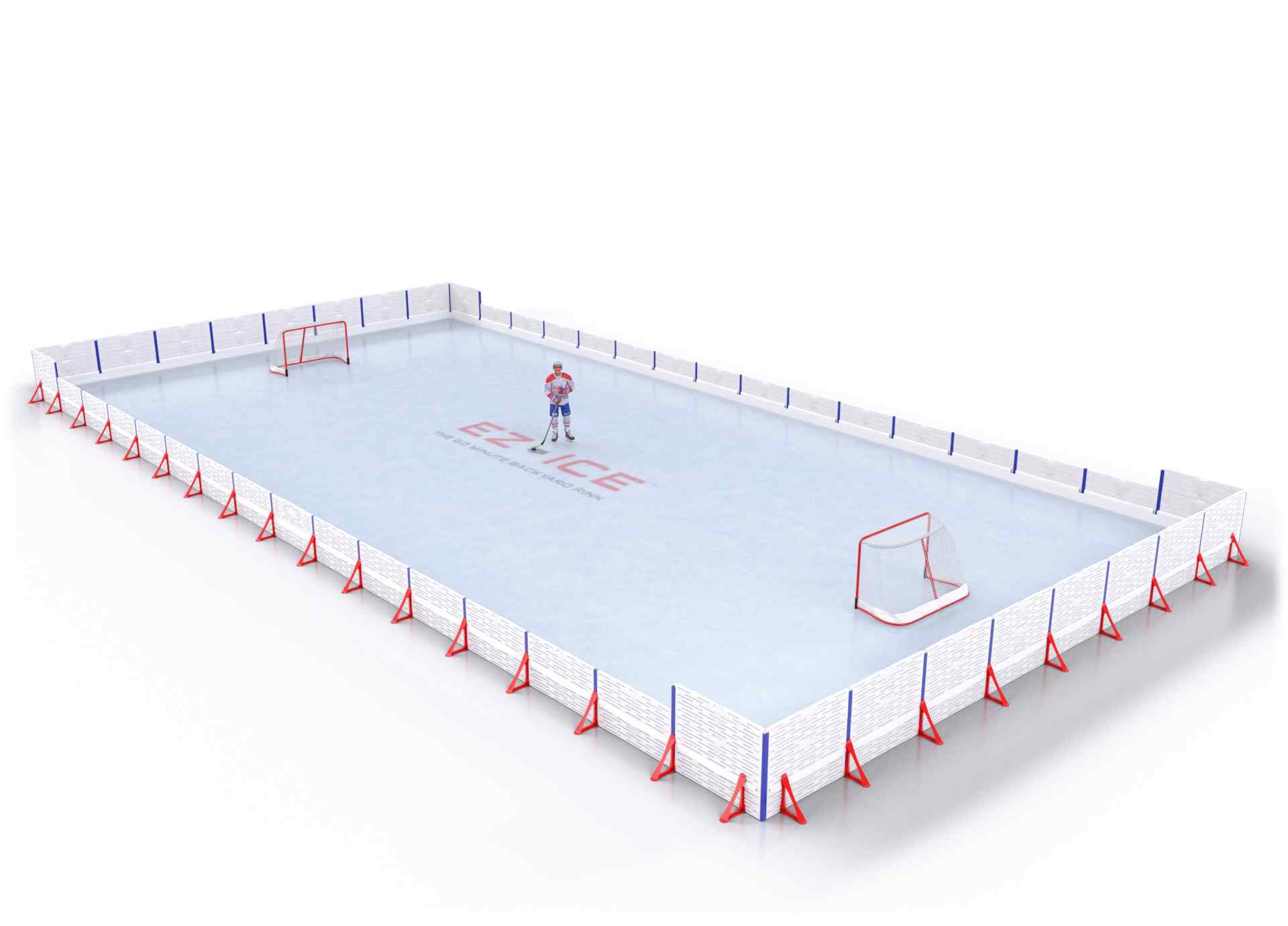 EZ ICE PRO Home Arena System ™ – New Rink: [PRO // 40ft * 80ft // Arena-Double-Arena // Square Corners // No Bumpers] - 040080ADASXX