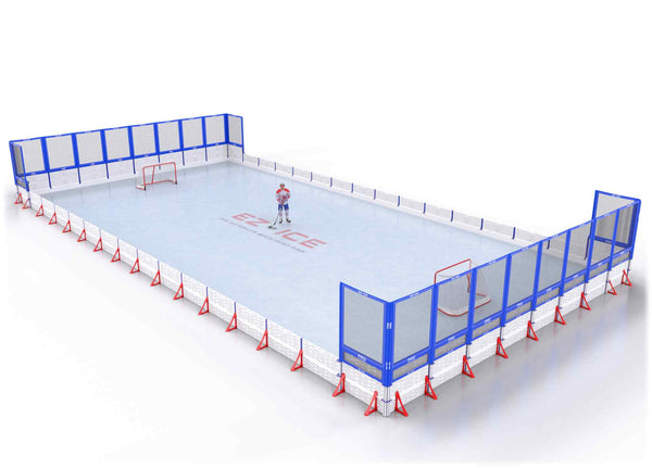 EZ ICE PRO Home Arena System ™ – Upgrade from [PRO // 35ft * 70ft // Net-Double-Net // Square Corners // No Bumpers] to [PRO // 40ft * 75ft // Net-Double-Net // Square Corners // No Bumpers] - WUP000023203