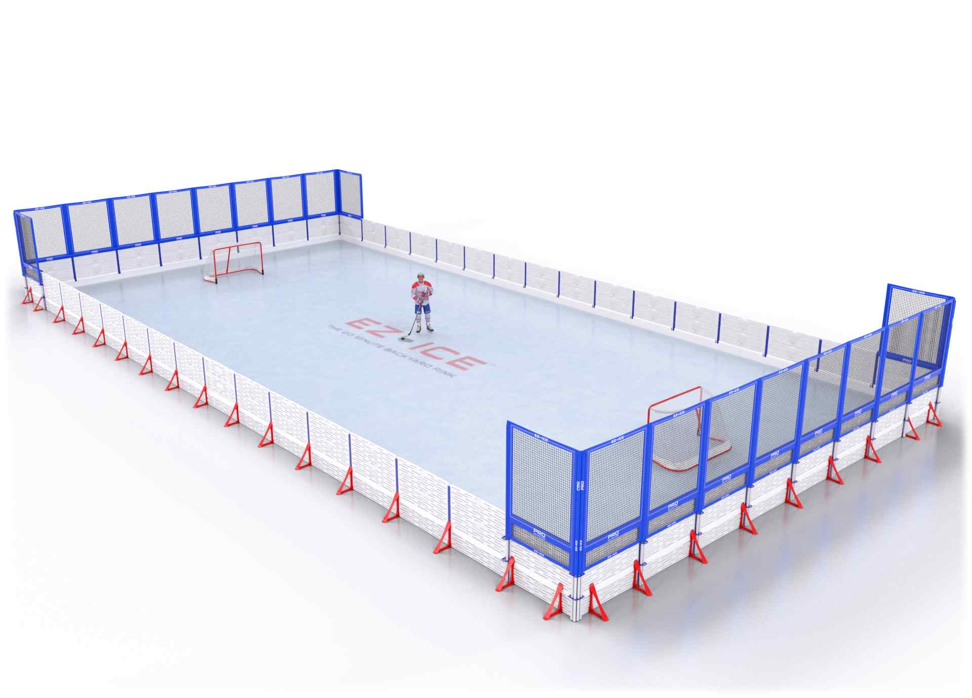 EZ ICE PRO Home Arena System ™ – Upgrade from [PRO // 35ft * 70ft // Net-Double-Net // Square Corners // No Bumpers] to [PRO // 35ft * 70ft // Net-Arena-Net // Square Corners // No Bumpers] - WUP000023205