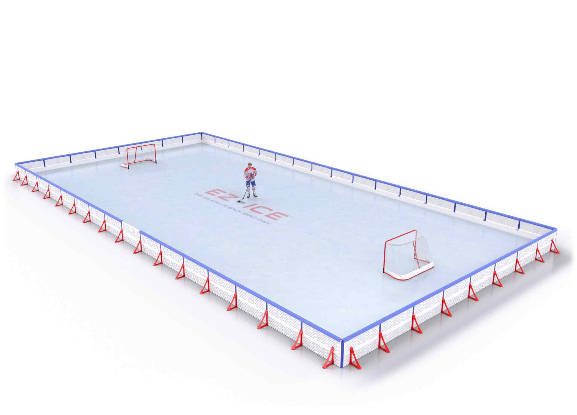 EZ ICE PRO Home Arena System ™ – Upgrade from [PRO // 30ft * 60ft // Double-Double-Double // Square Corners // No Bumpers] to [PRO // 35ft * 65ft // Double-Double-Double // Square Corners // With Bumpers] - WUP000023395