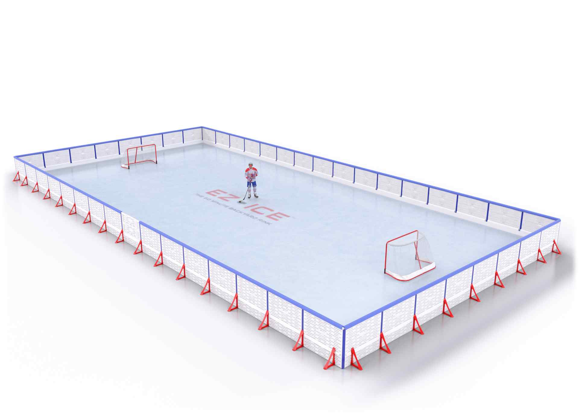 EZ ICE PRO Home Arena System ™ – New Rink: [PRO // 40ft * 80ft // Arena-Arena-Arena // Square Corners // With Bumpers] - 040080AAASBX