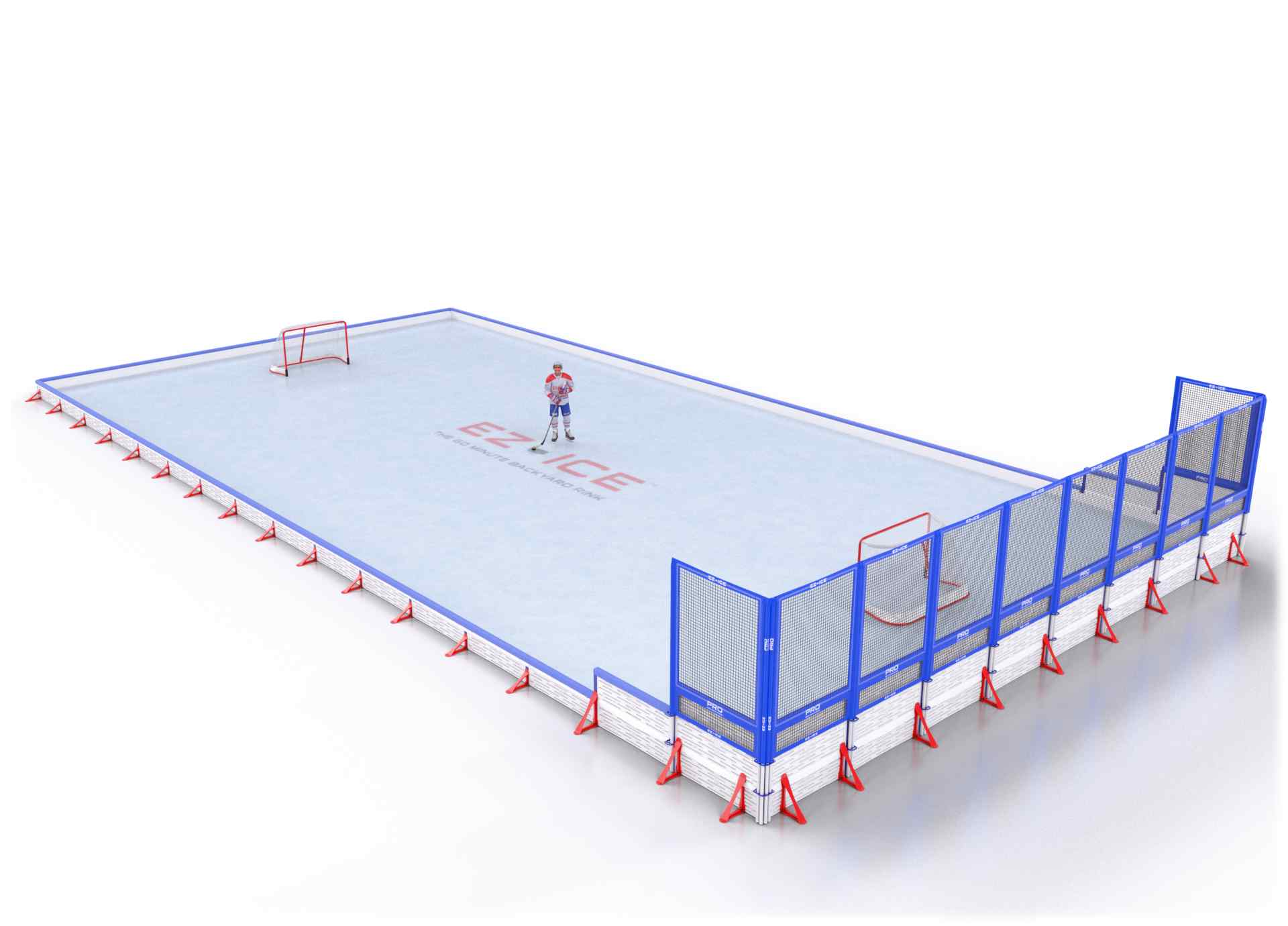 EZ ICE PRO Home Arena System ™ – Upgrade from [PRO // 35ft * 65ft // Classic-Classic-Classic // Square Corners // No Bumpers] to [PRO // 35ft * 65ft // Classic-Classic-Net // Square Corners // With Bumpers] - WUP000005021