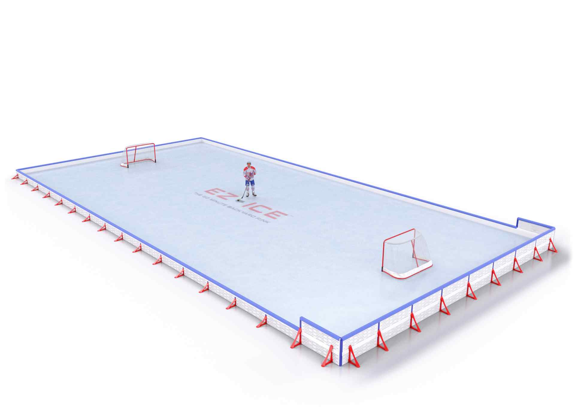 EZ ICE PRO Home Arena System ™ – New Rink: [PRO // 40ft * 80ft // Classic-Classic-Double // Square Corners // With Bumpers] - 040080CCDSBX