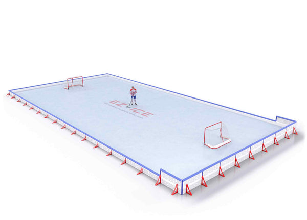 EZ ICE PRO Home Arena System ™ – New Rink: [PRO // 40ft * 80ft // Classic-Classic-Double // Square Corners // With Bumpers] - 040080CCDSBX