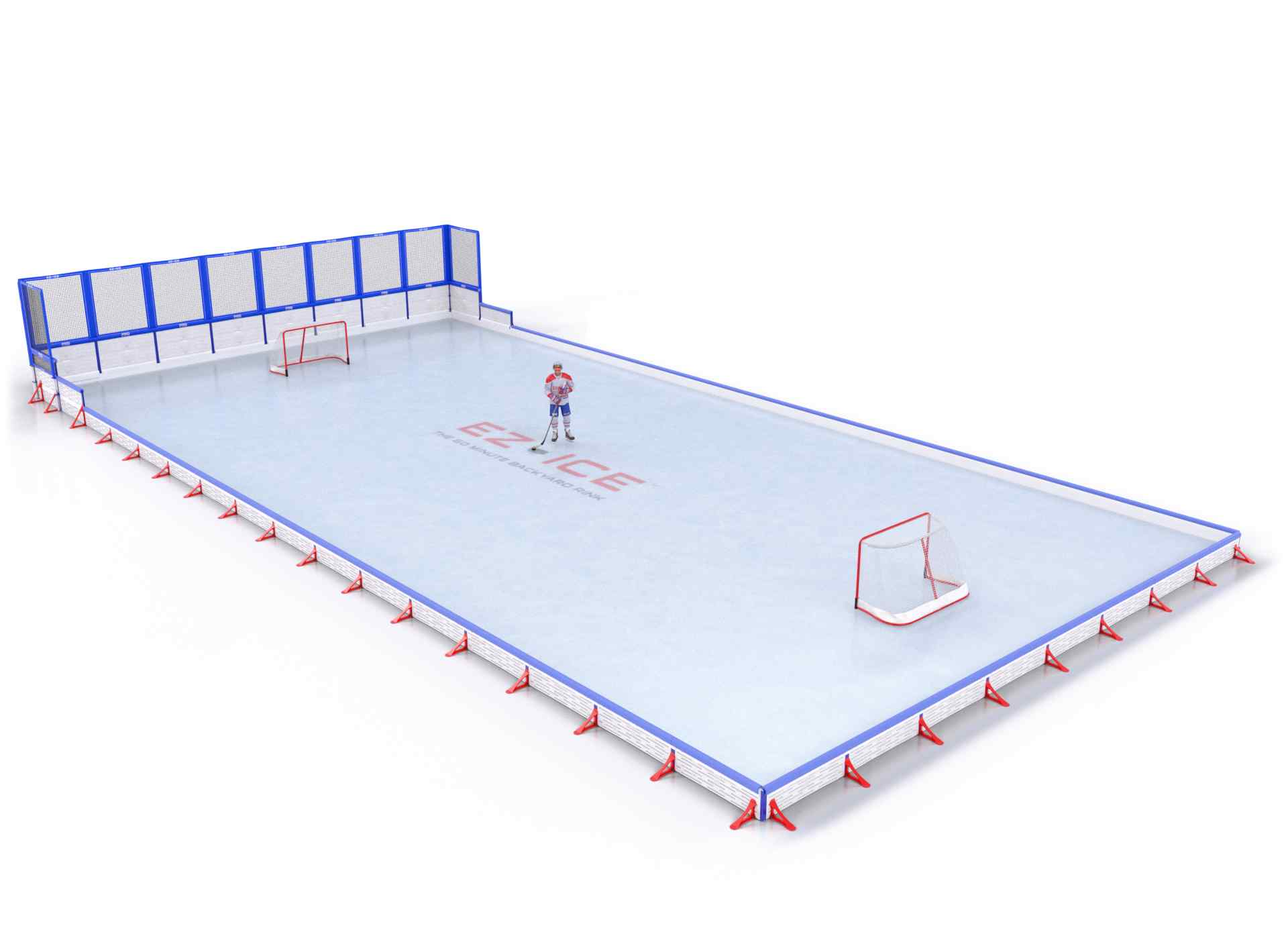 EZ ICE PRO Home Arena System ™ – New Rink: [PRO // 40ft * 80ft // Net-Classic-Classic // Square Corners // With Bumpers] - 040080NCCSBX