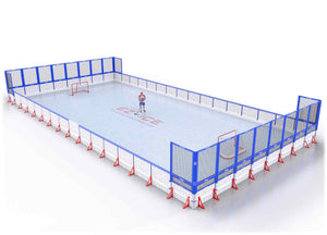 EZ ICE PRO Home Arena System ™ – New Rink: [PRO // 40ft * 80ft // Net-Arena-Net // Square Corners // With Bumpers] - 040080NANSBX