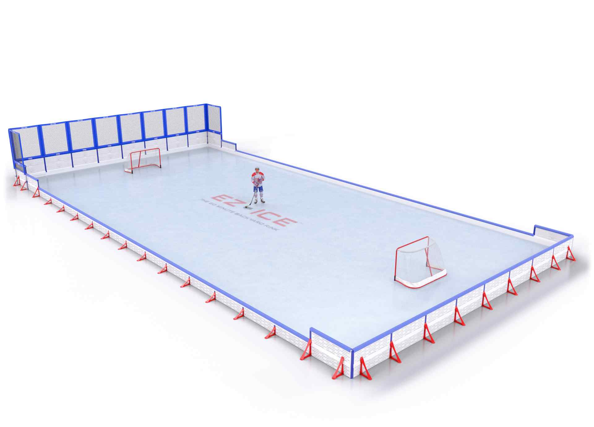 EZ ICE PRO Home Arena System ™ – Upgrade from [PRO // 25ft * 50ft // Classic-Classic-Double // Square Corners // With Bumpers] to [PRO // 35ft * 65ft // Net-Classic-Double // Square Corners // With Bumpers] - WUP000033140