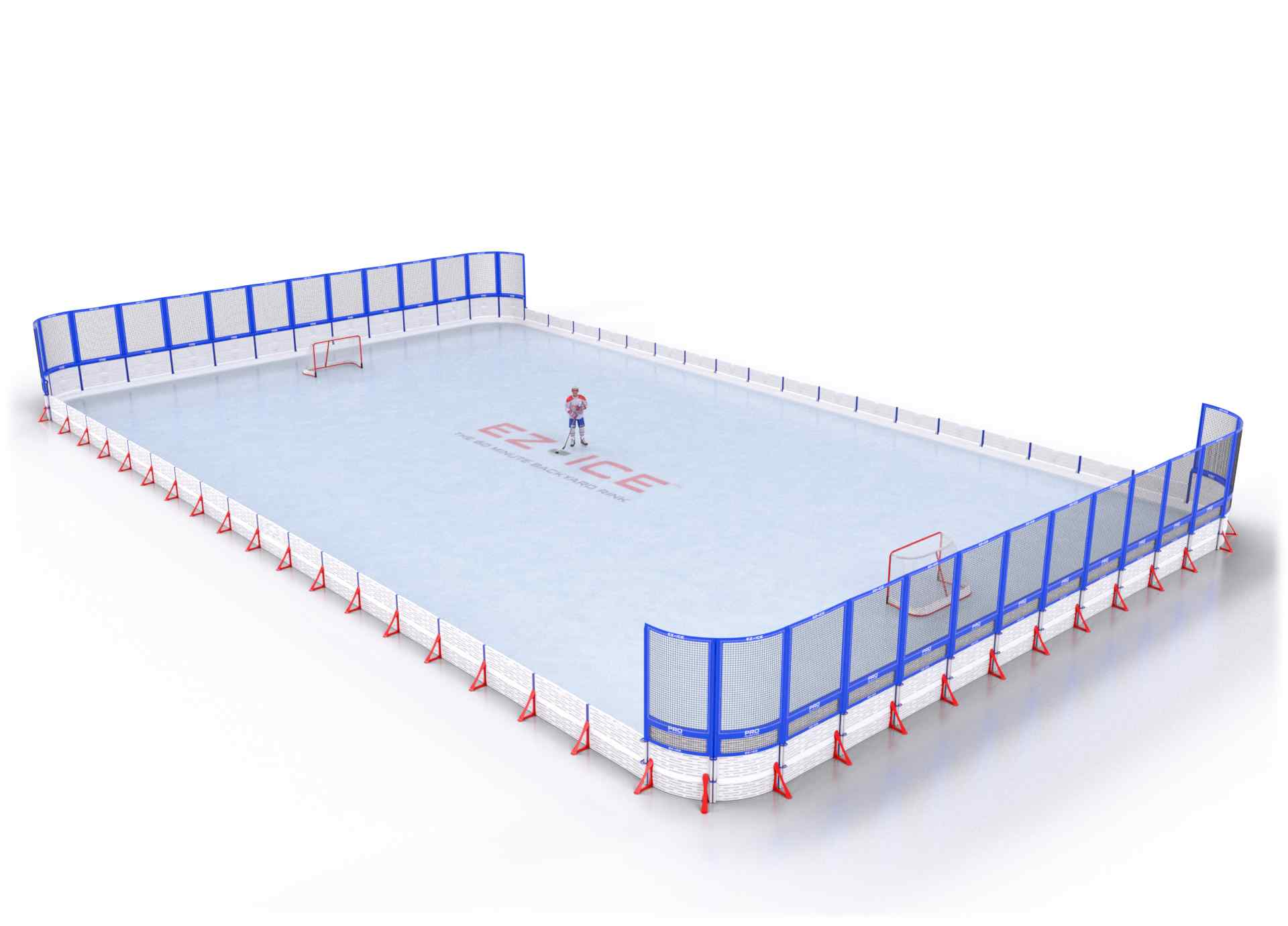EZ ICE PRO Home Arena System ™ – New Rink: [PRO // 50ft * 100ft // Net-Double-Net // Round Corners // No Bumpers] - 050100NDNRXX