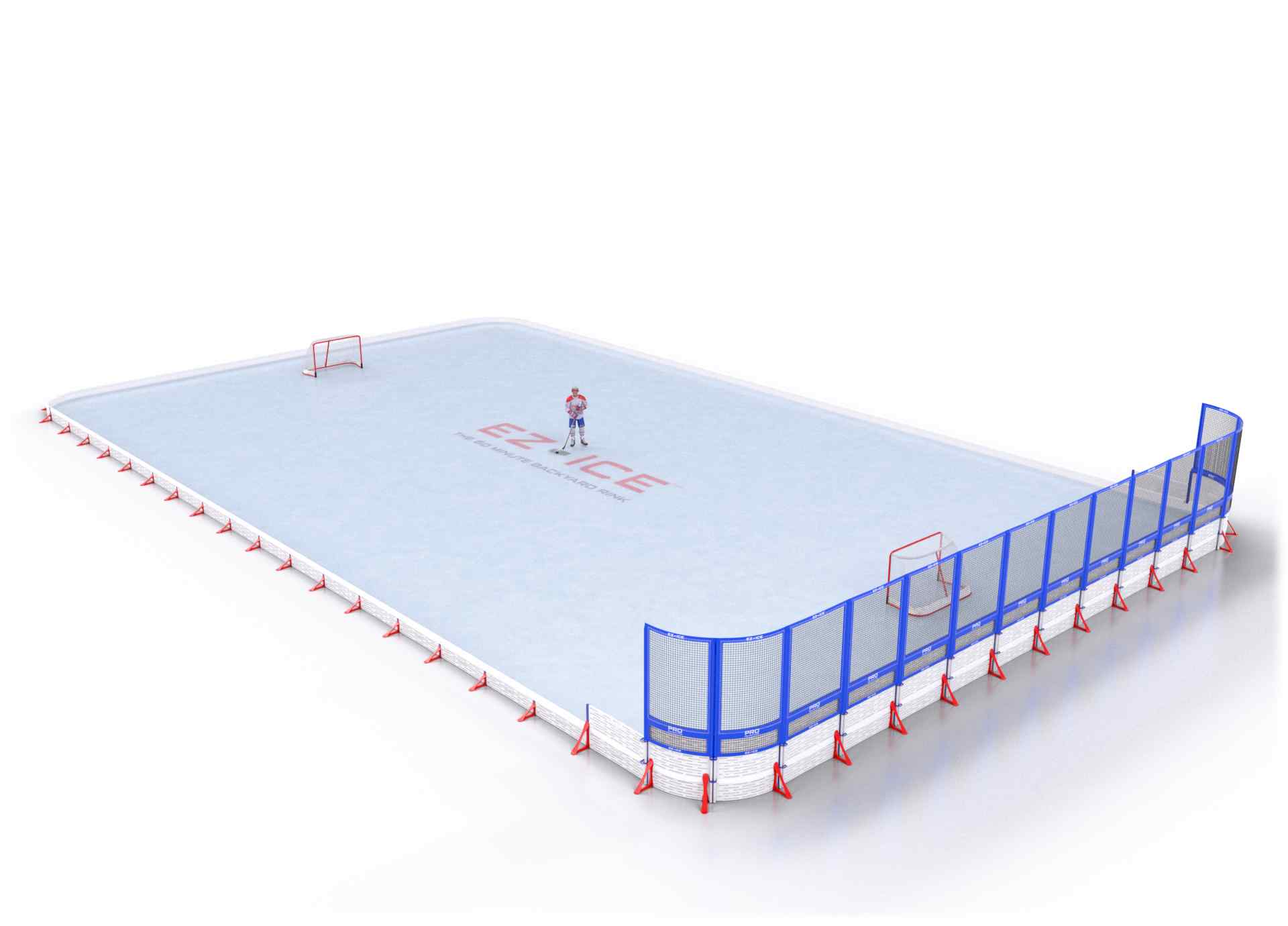 EZ ICE PRO Home Arena System ™ – Upgrade from [PRO // 60ft * 100ft // Classic-Classic-Classic // Round Corners // No Bumpers] to [PRO // 60ft * 100ft // Classic-Classic-Net // Round Corners // No Bumpers] - WUP000022753