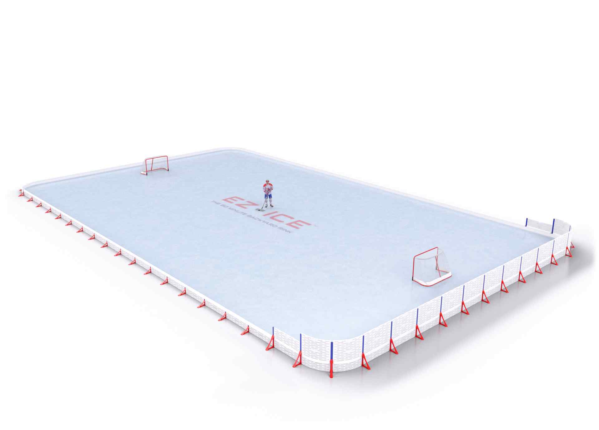 EZ ICE PRO Home Arena System ™ – New Rink: [PRO // 60ft * 100ft // Classic-Classic-Arena // Round Corners // No Bumpers] - 060100CCARXX