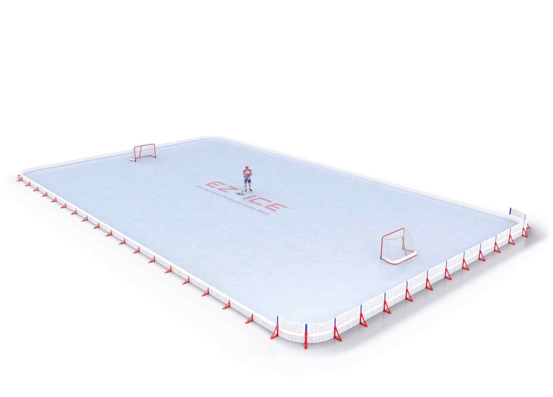 EZ ICE PRO Home Arena System ™ – New Rink: [PRO // 60ft * 100ft // Classic-Classic-Double // Round Corners // No Bumpers] - 060100CCDRXX