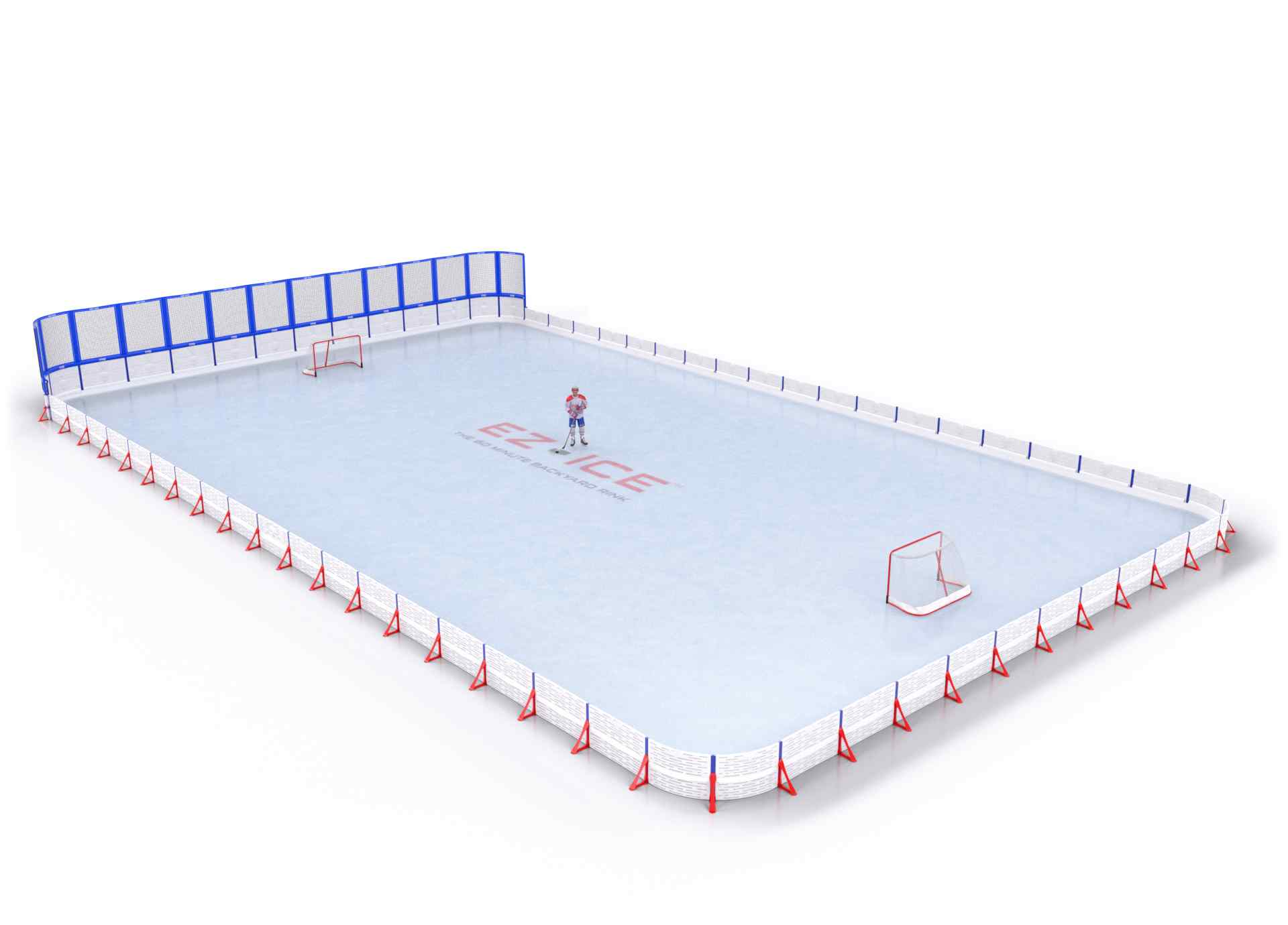 EZ ICE PRO Home Arena System ™ – Upgrade from [PRO // 60ft * 100ft // Double-Double-Double // Round Corners // No Bumpers] to [PRO // 60ft * 100ft // Net-Double-Double // Round Corners // No Bumpers] - WUP000008289