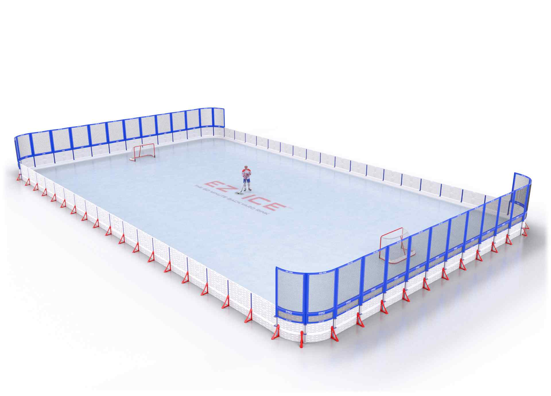 EZ ICE PRO Home Arena System ™ – Upgrade from [PRO // 60ft * 100ft // Net-Classic-Net // Round Corners // No Bumpers] to [PRO // 60ft * 100ft // Net-Arena-Net // Round Corners // No Bumpers] - WUP000008011