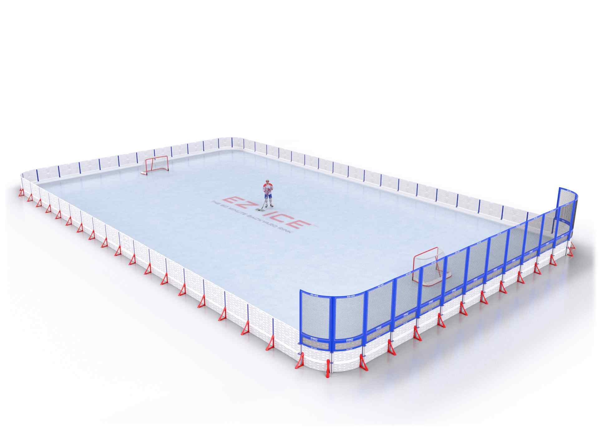 EZ ICE PRO Home Arena System ™ – New Rink: [PRO // 60ft * 100ft // Arena-Arena-Net // Round Corners // No Bumpers] - 060100AANRXX