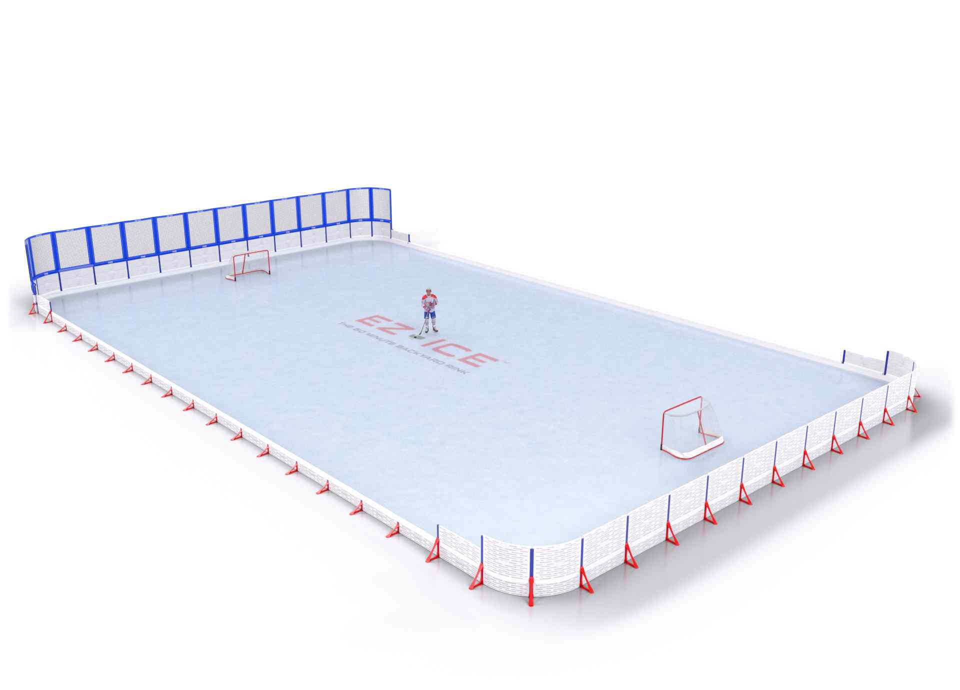 EZ ICE PRO Home Arena System ™ – Upgrade from [ORG // 60ft * 100ft // Classic-Classic-Classic // Square Corners // No Bumpers] to [ORG // 60ft * 100ft // Net-Classic-Arena // Round Corners // No Bumpers] - WUP000034130