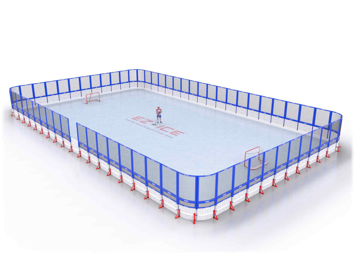 EZ ICE PRO Home Arena System ™ – New Rink: [PRO // 60ft * 100ft // Net-Net-Net // Round Corners // With Bumpers] - 060100NNNRBX