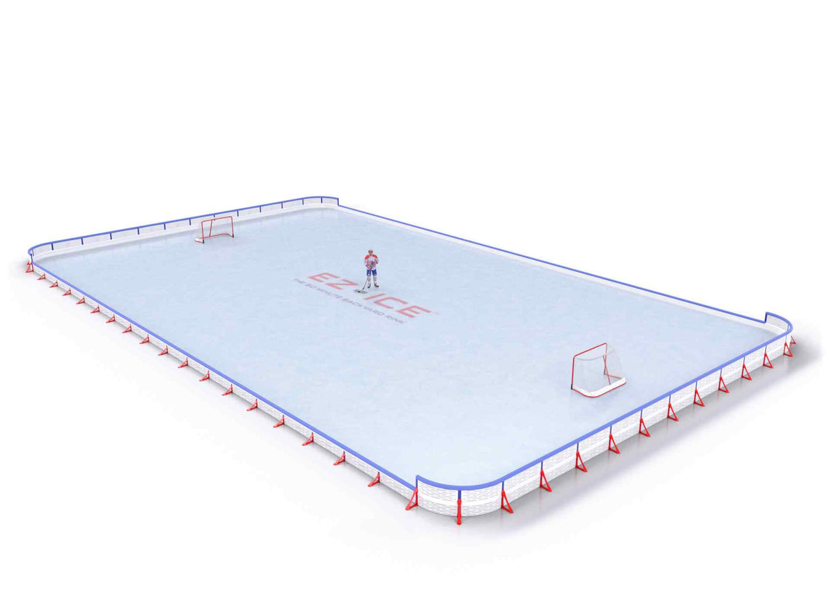 EZ ICE PRO Home Arena System ™ – New Rink: [PRO // 60ft * 90ft // Double-Classic-Double // Round Corners // With Bumpers] - 060090DCDRBX