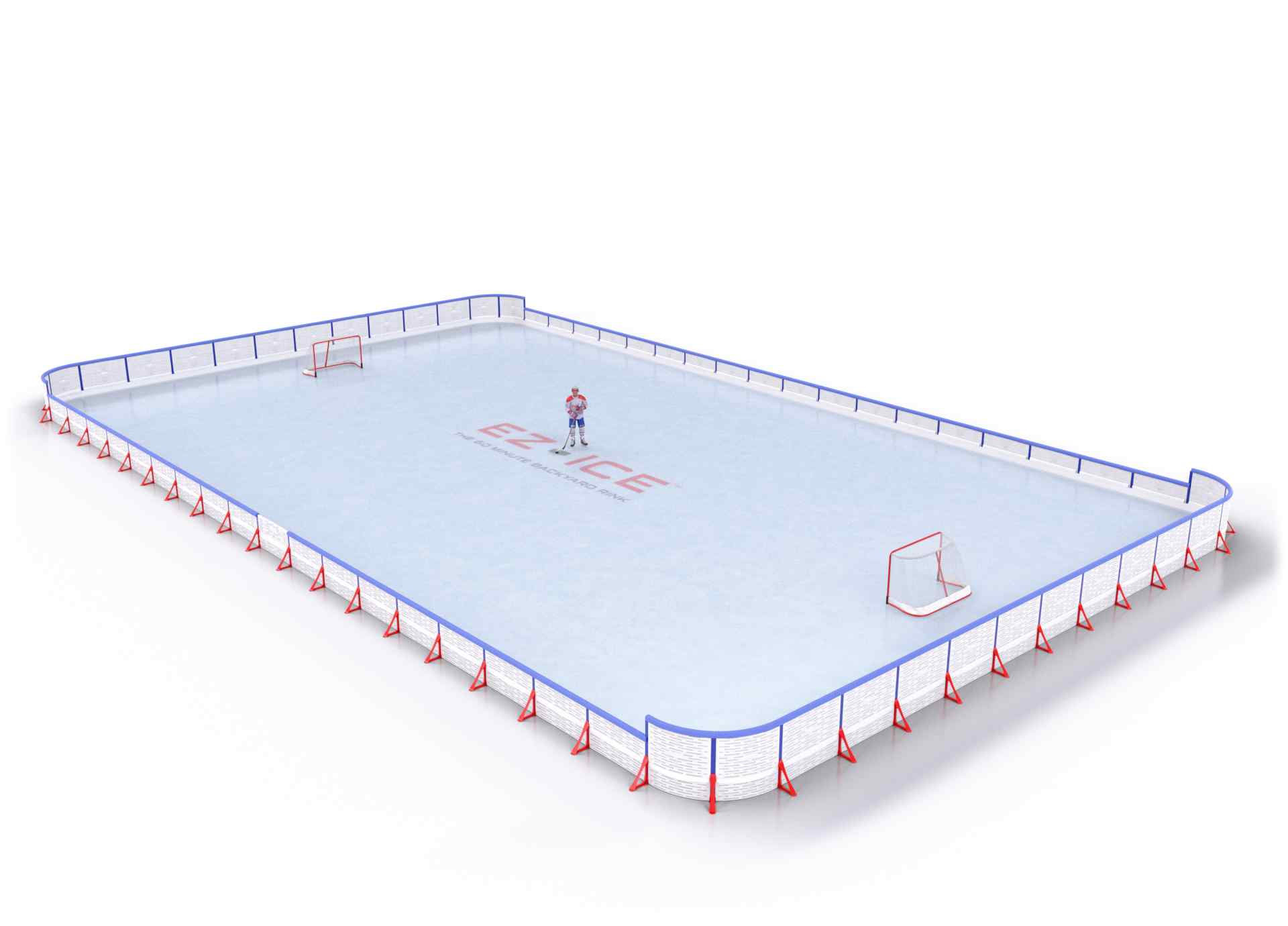 EZ ICE PRO Home Arena System ™ – Upgrade from [PRO // 50ft * 90ft // Arena-Double-Arena // Round Corners // No Bumpers] to [PRO // 55ft * 95ft // Arena-Double-Arena // Round Corners // With Bumpers] - WUP000008886