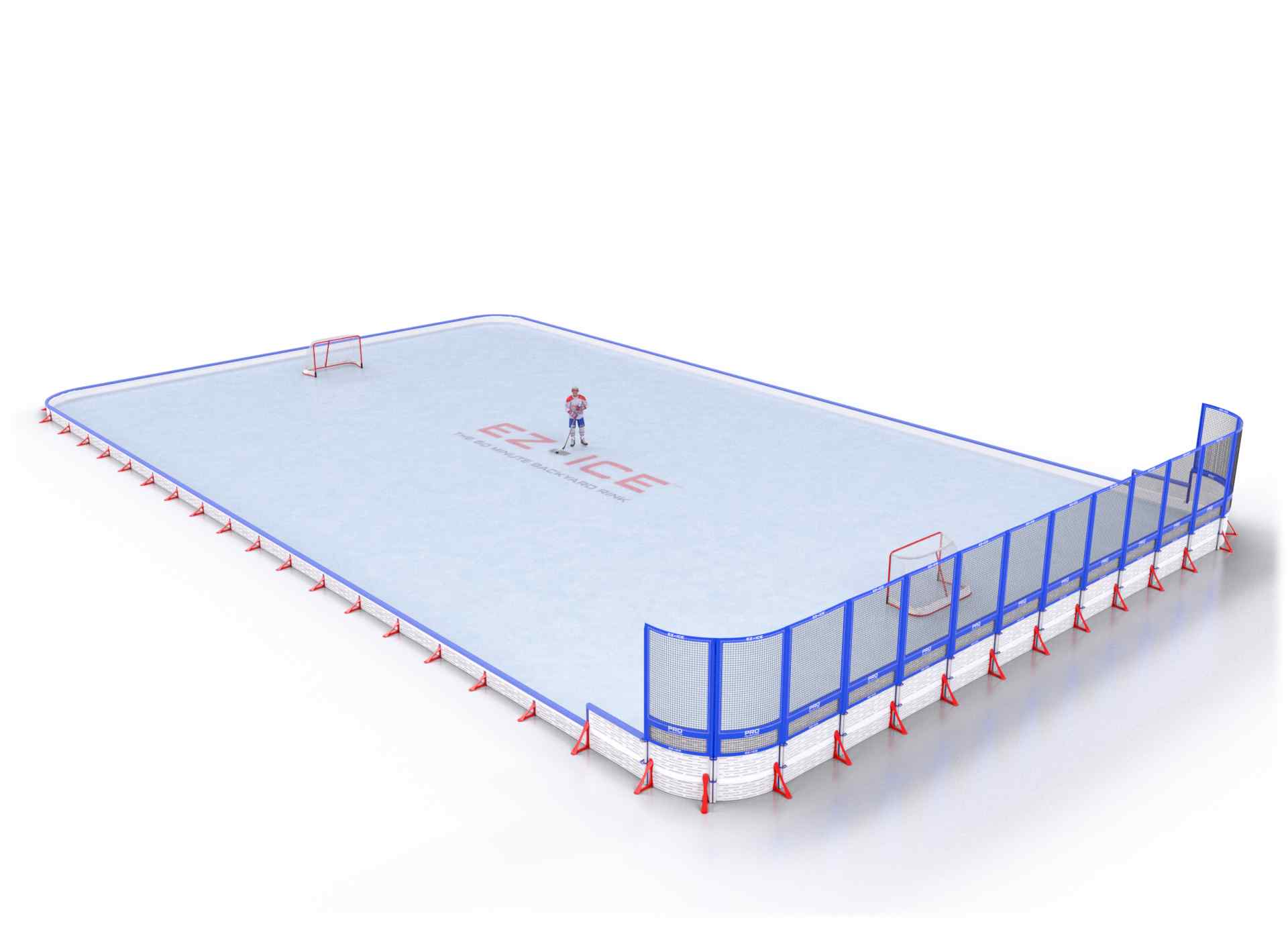EZ ICE PRO Home Arena System ™ – Upgrade from [PRO // 60ft * 100ft // Classic-Classic-Classic // Round Corners // No Bumpers] to [PRO // 60ft * 100ft // Classic-Classic-Net // Round Corners // With Bumpers] - WUP000009916