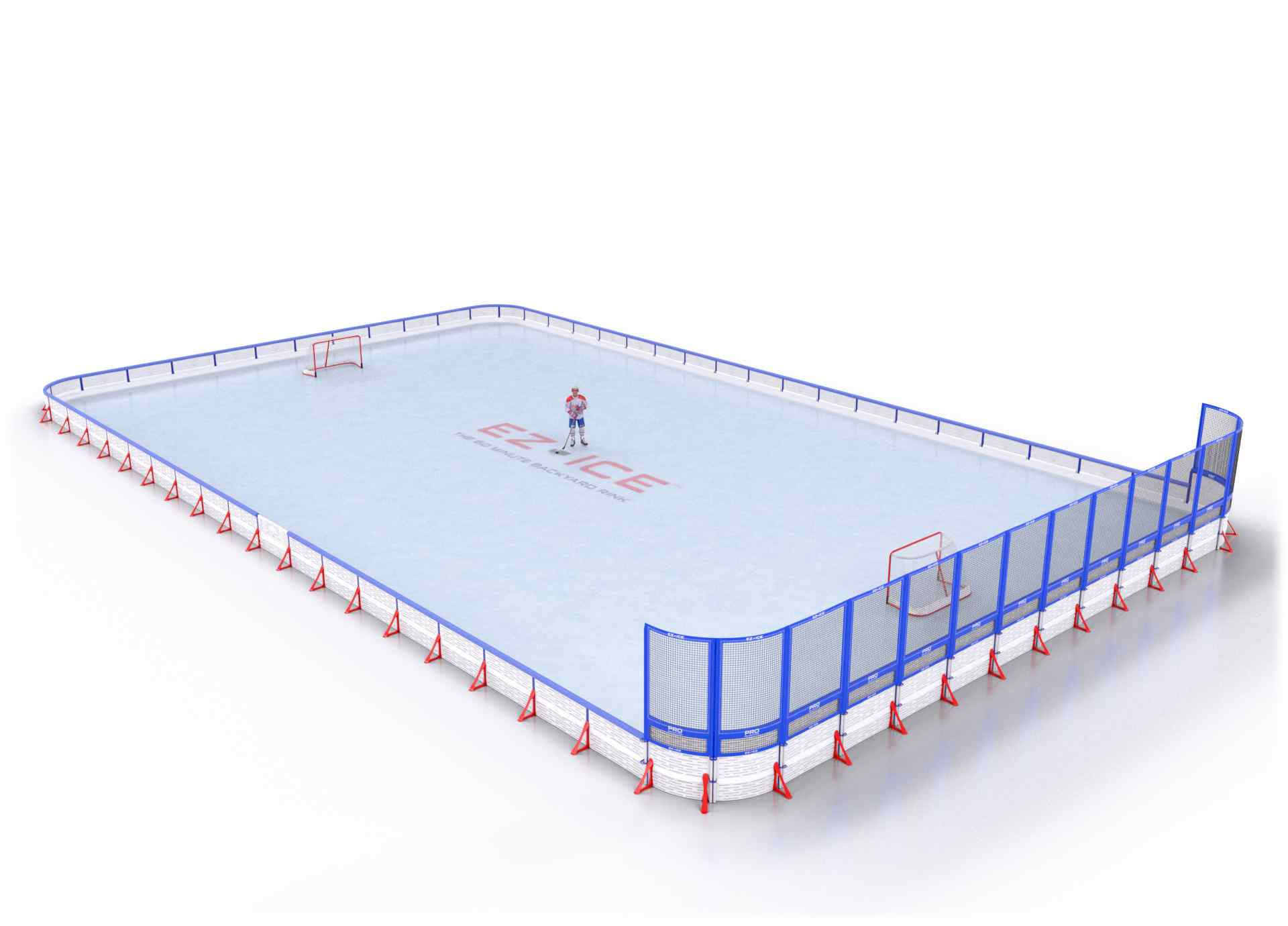 EZ ICE PRO Home Arena System ™ – Upgrade from [PRO // 60ft * 100ft // Double-Classic-Net // Round Corners // No Bumpers] to [PRO // 60ft * 100ft // Double-Double-Net // Round Corners // With Bumpers] - WUP000022704