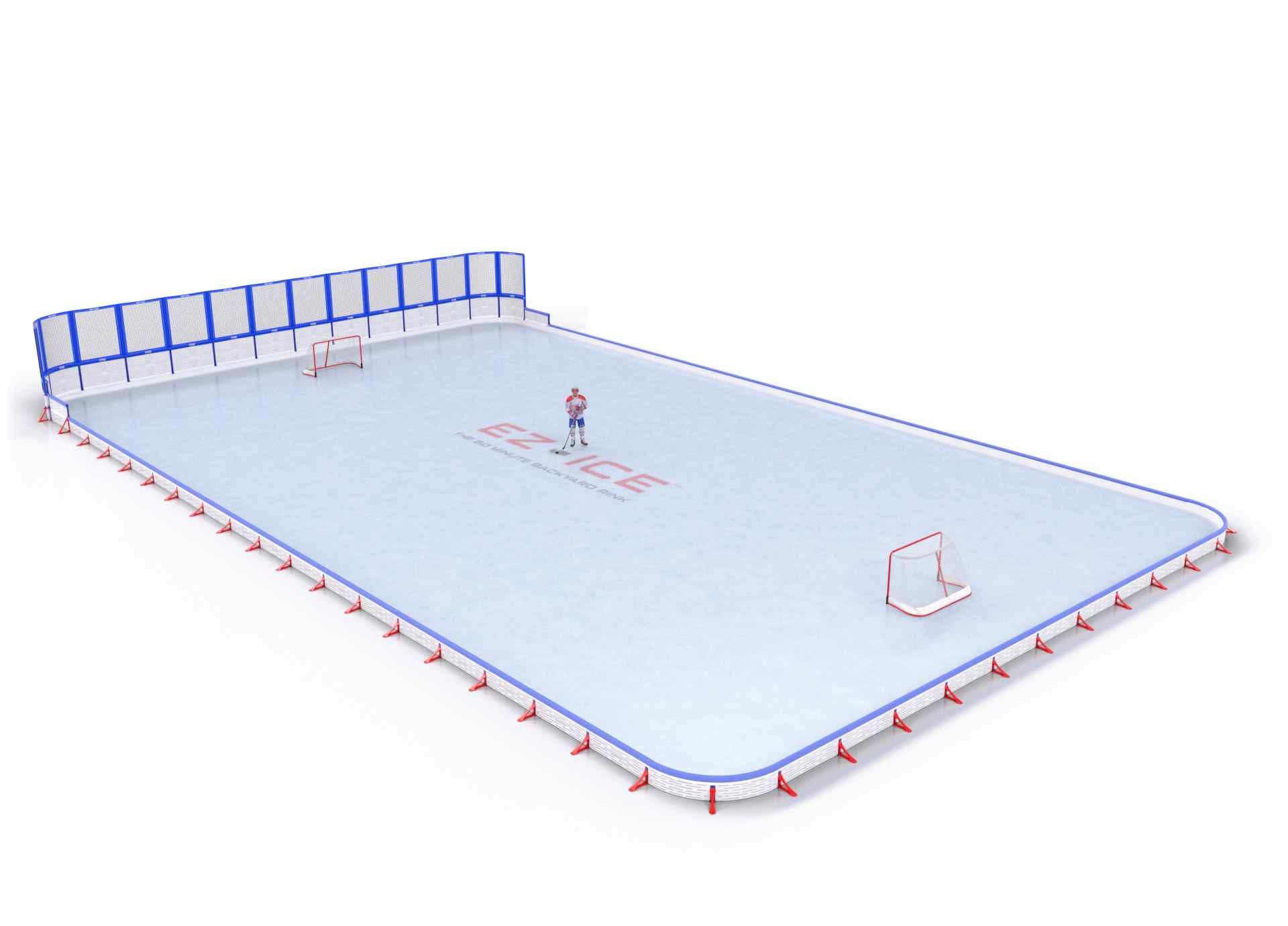EZ ICE PRO Home Arena System ™ – New Rink: [PRO // 60ft * 100ft // Net-Classic-Classic // Round Corners // With Bumpers] - 060100NCCRBX