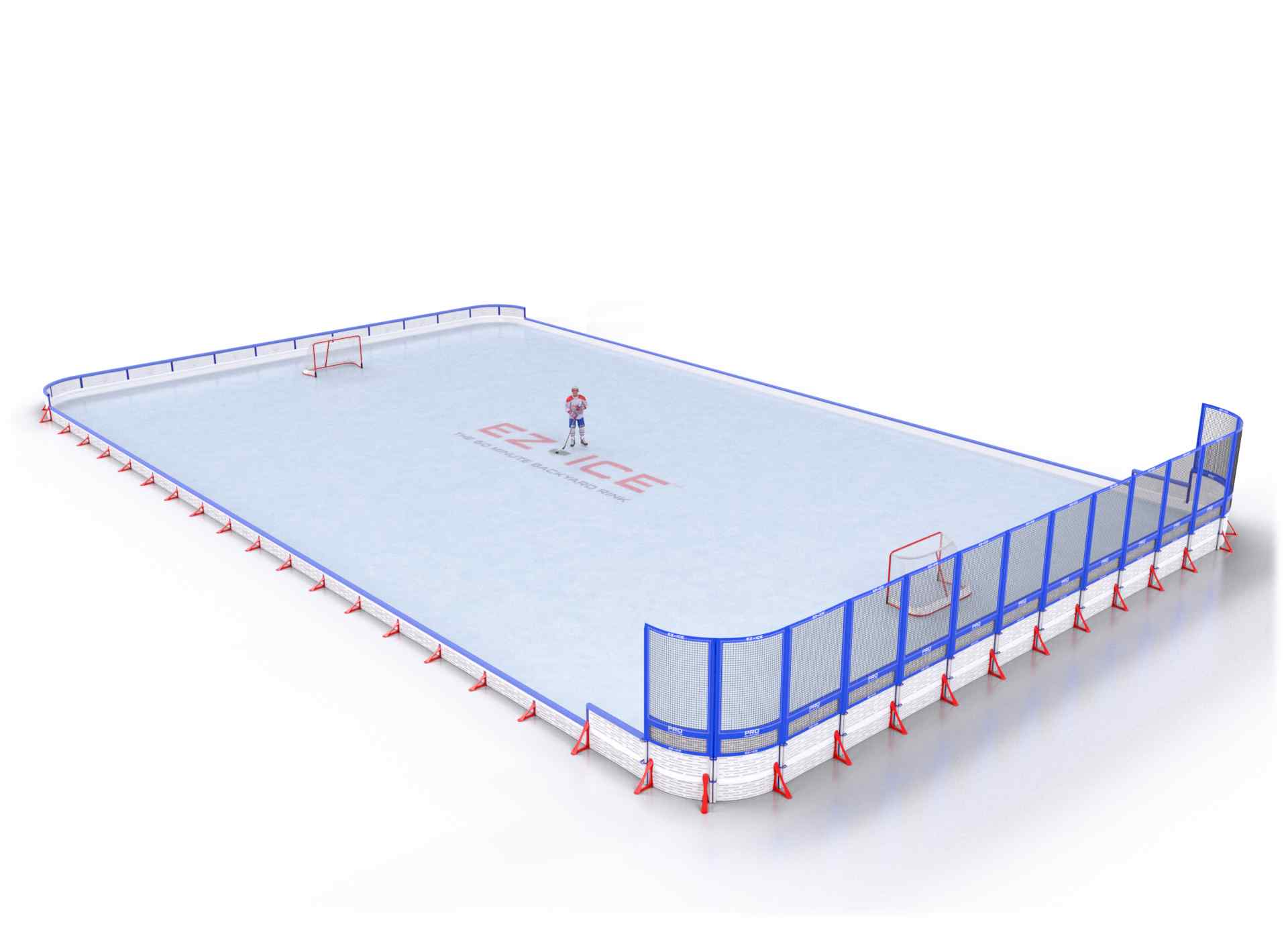EZ ICE PRO Home Arena System ™ – Upgrade from [ORG // 45ft * 60ft // Double-Classic-Net // Round Corners // No Bumpers] to [ORG // 50ft * 75ft // Double-Classic-Net // Round Corners // With Bumpers] - WUP000003205