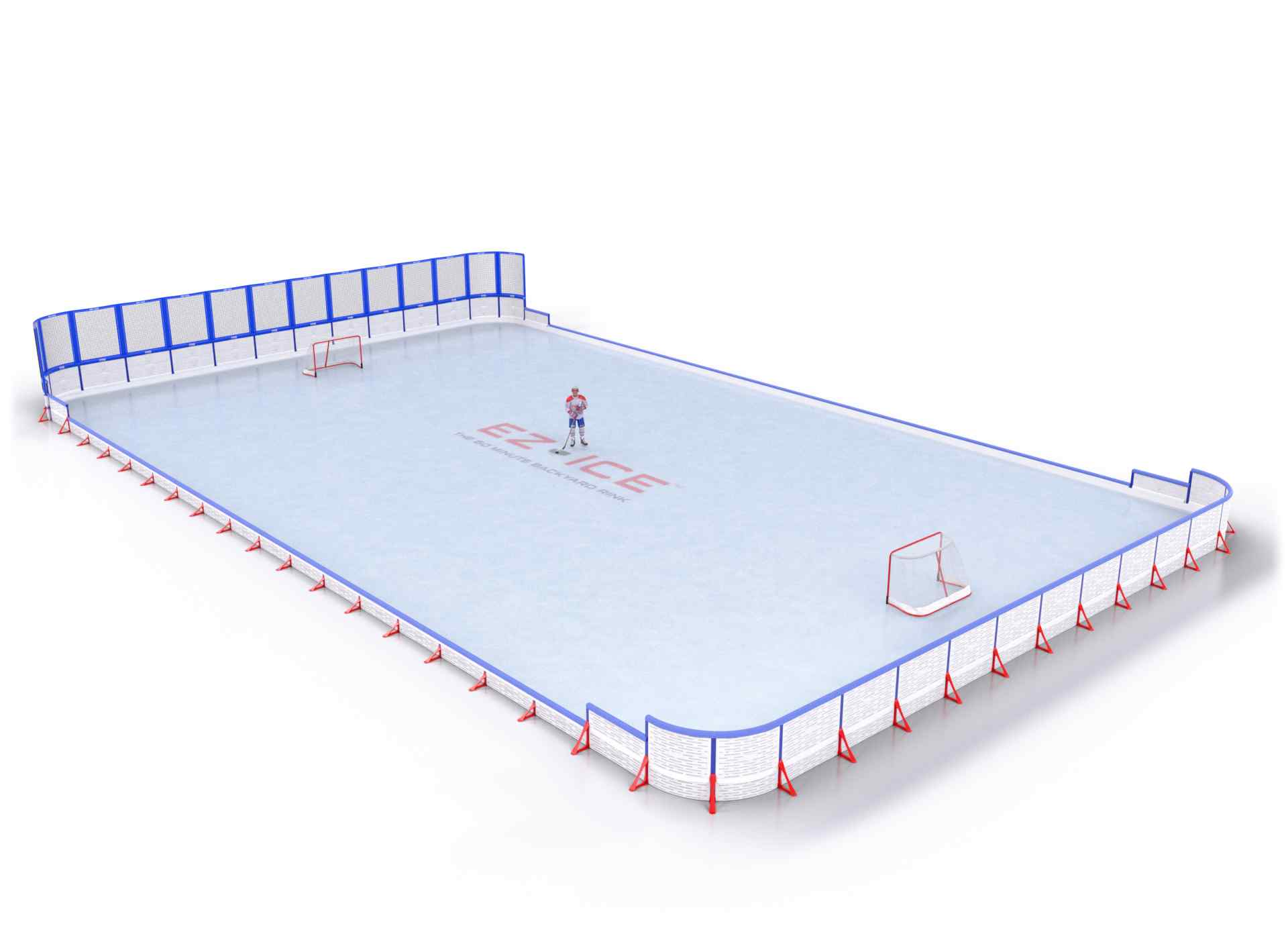 EZ ICE PRO Home Arena System ™ – Upgrade from [ORG // 25ft * 50ft // Classic-Classic-Classic // Round Corners // No Bumpers] to [ORG // 50ft * 75ft // Net-Classic-Arena // Round Corners // With Bumpers] - WUP000002453
