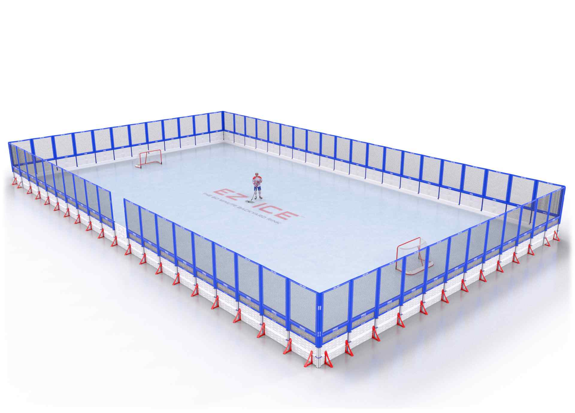 EZ ICE PRO Home Arena System ™ – New Rink: [PRO // 60ft * 100ft // Net-Net-Net // Square Corners // No Bumpers] - 060100NNNSXX