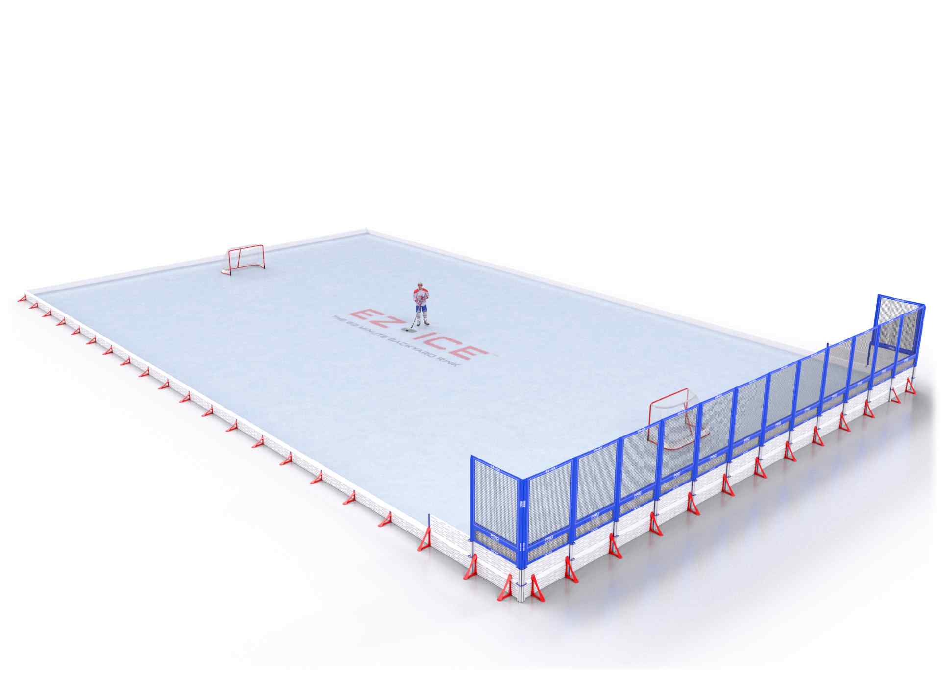 EZ ICE PRO Home Arena System ™ – Upgrade from [PRO // 60ft * 80ft // Classic-Classic-Classic // Square Corners // No Bumpers] to [PRO // 60ft * 80ft // Classic-Classic-Net // Square Corners // No Bumpers] - WUP000005060