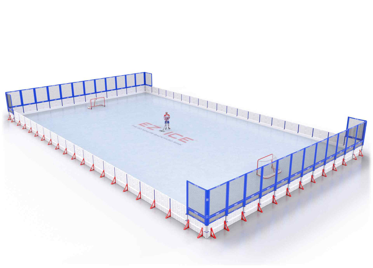 EZ ICE PRO Home Arena System ™ – New Rink: [PRO // 60ft * 100ft // Net-Arena-Net // Square Corners // No Bumpers] - 060100NANSXX